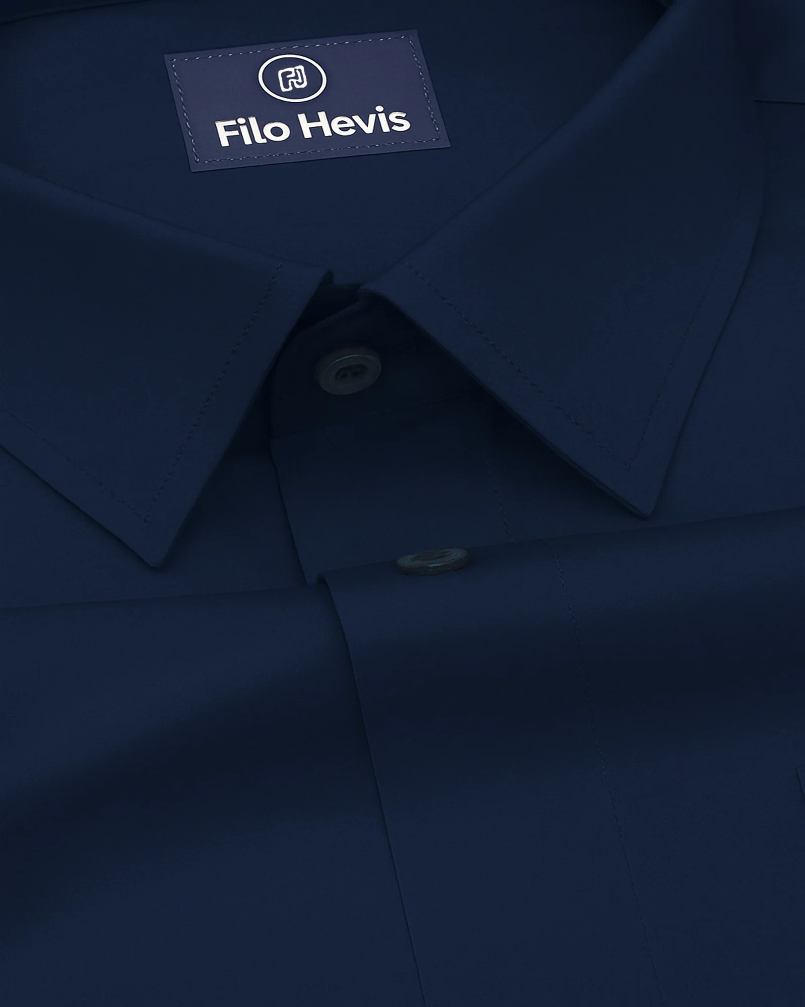 PLUS SIZE FORMAL SHIRTS IN COTTON FOR MEN (Single Pocket)- NAVY BLUE - Image 3