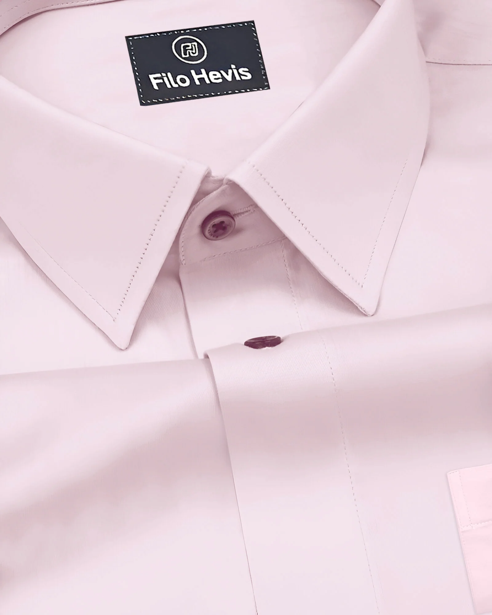 PLUS SIZE FORMAL SHIRTS IN COTTON FOR MEN (Single Pocket)- PINK - Image 3