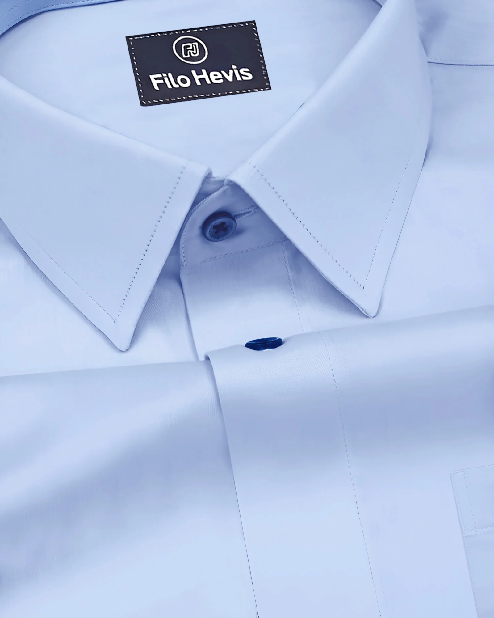 PLUS SIZE FORMAL SHIRTS IN COTTON FOR MEN (Single Pocket)- SKY BLUE - Image 3