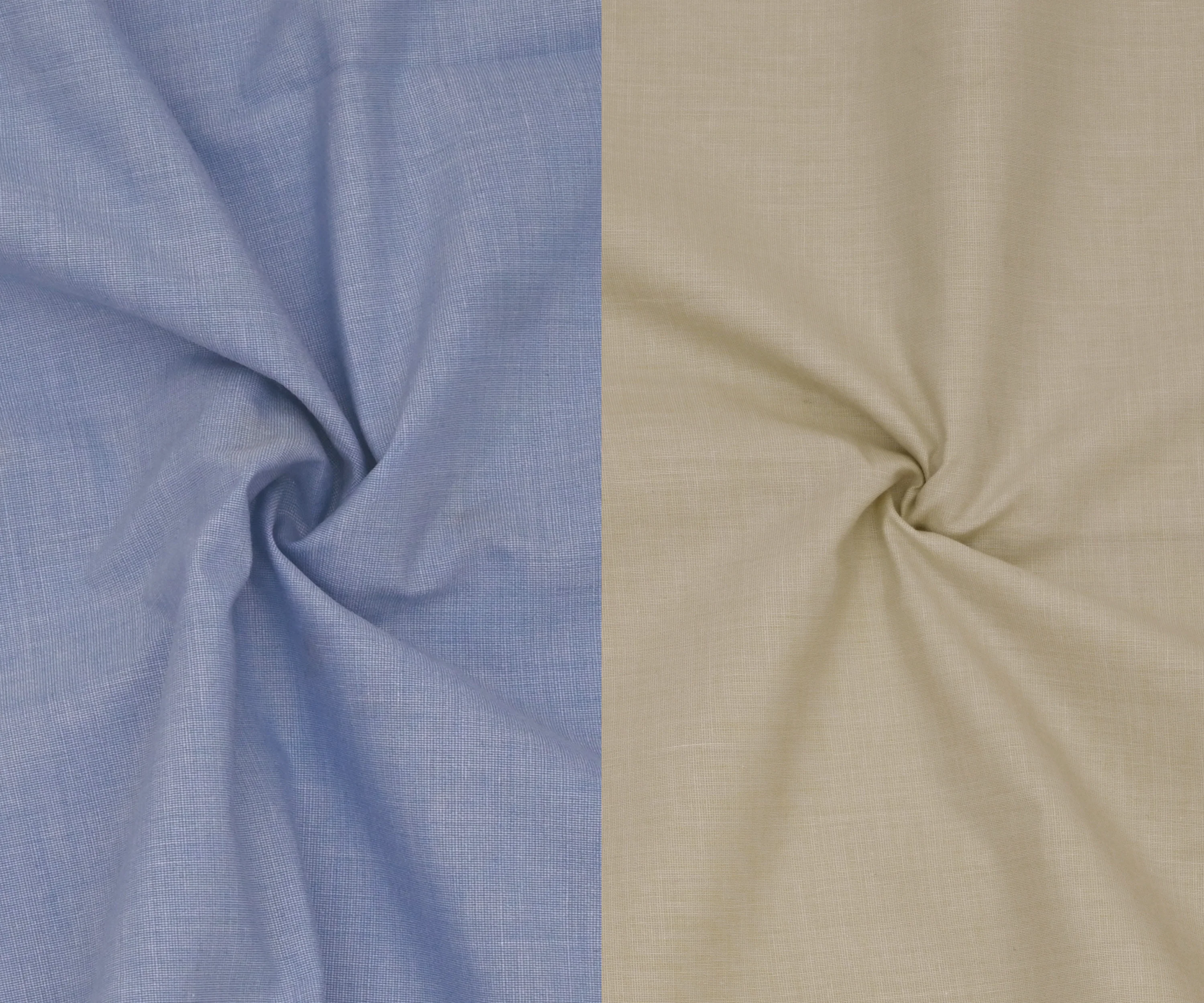 Combo of 2 Filafil Fabric Regular Fit Formal Shirts – Sky & Cream (Single Pocket) - Image 2