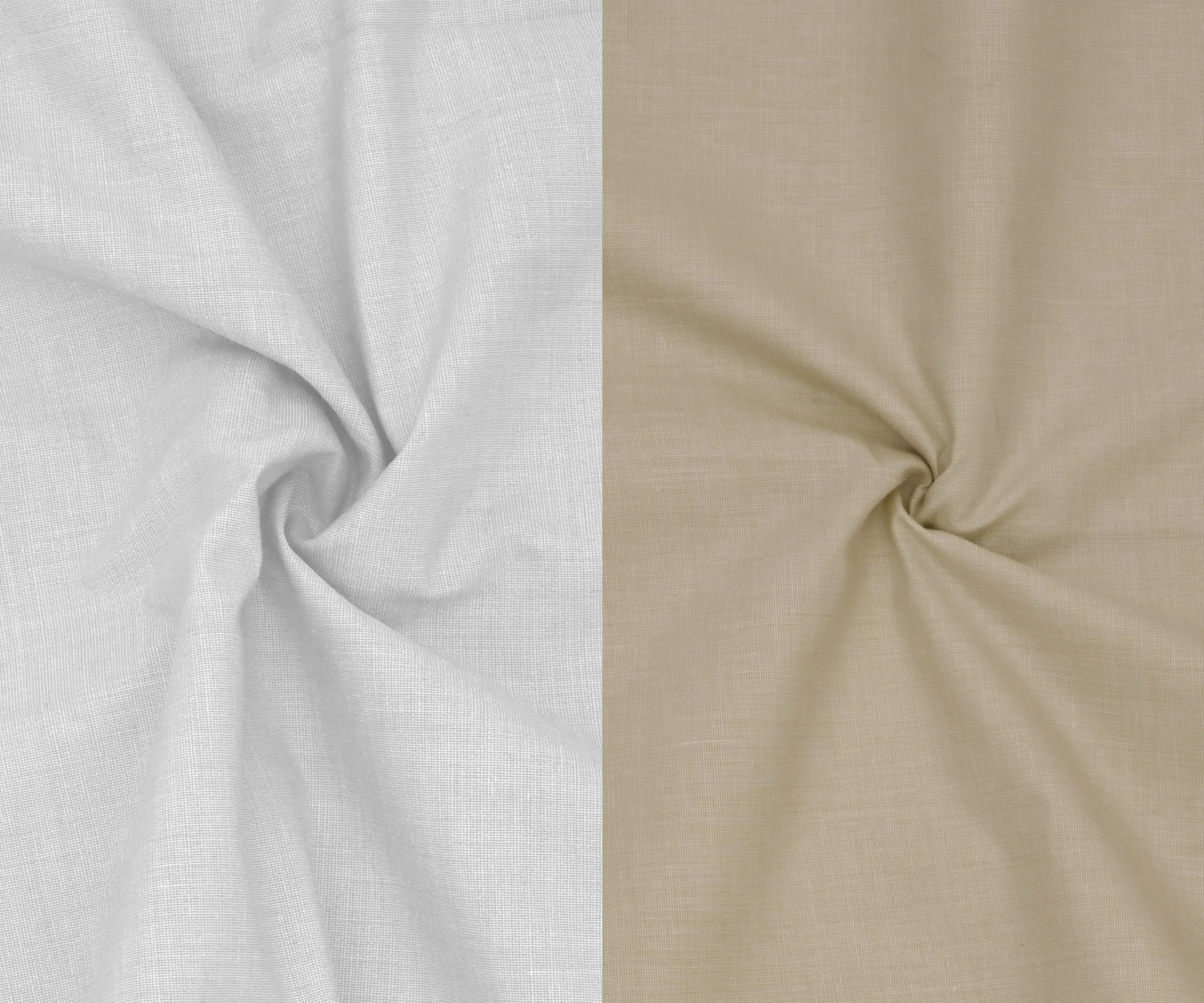 Combo of 2 Filafil Fabric Regular Fit Formal Shirts – White & Cream (Single Pocket) - Image 2