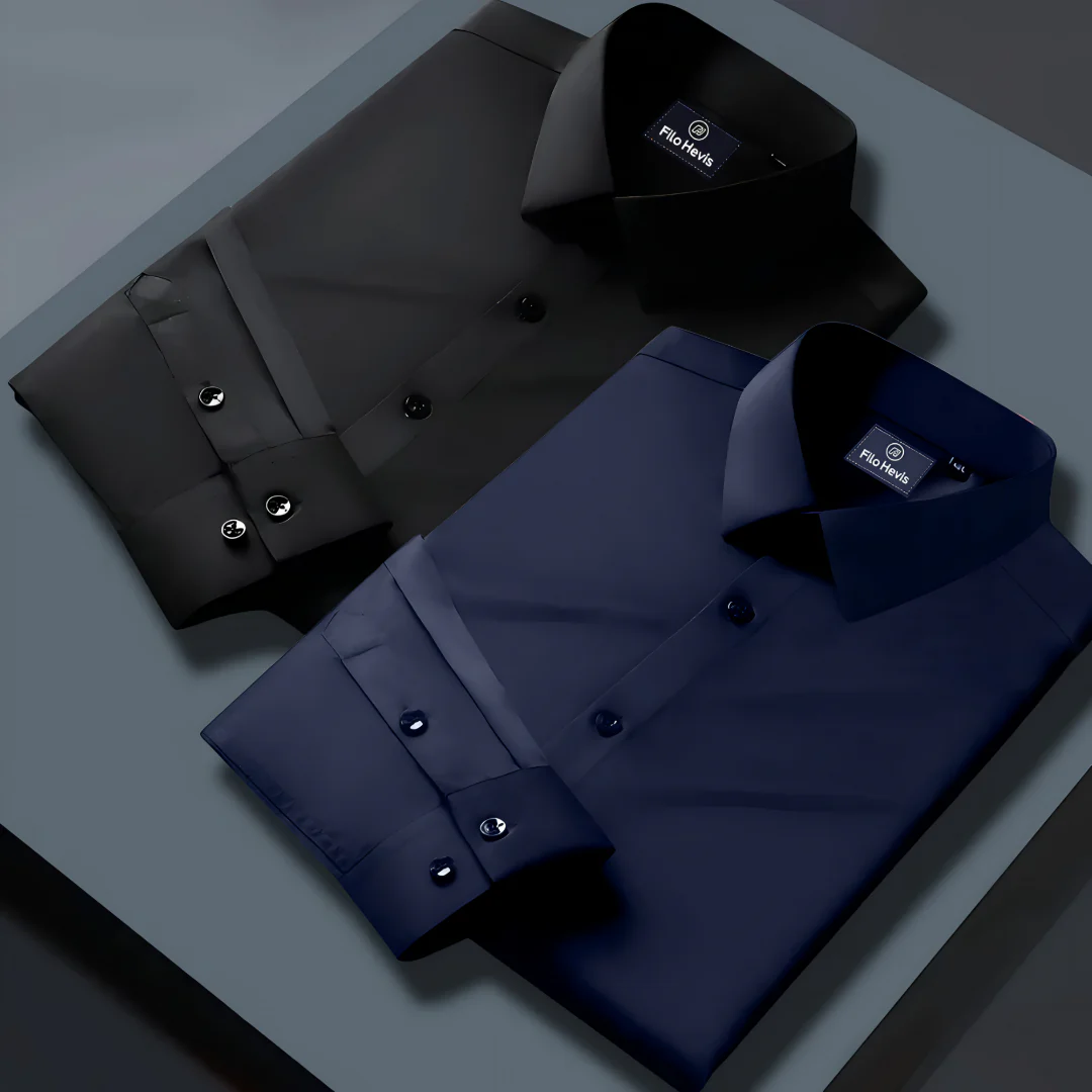 Combo of 2 Formal shirts Navy Blue & Black Colour