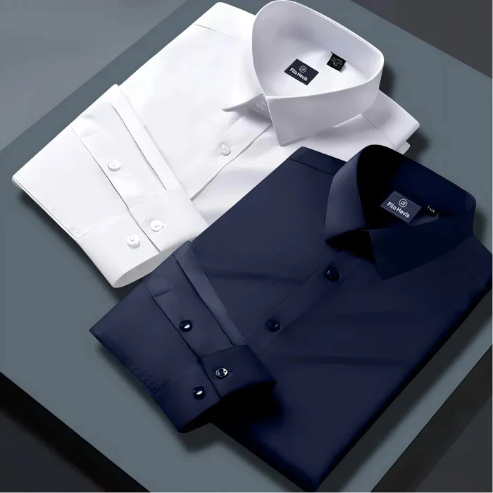 Combo of 2 Formal shirts Navy Blue & White Colour