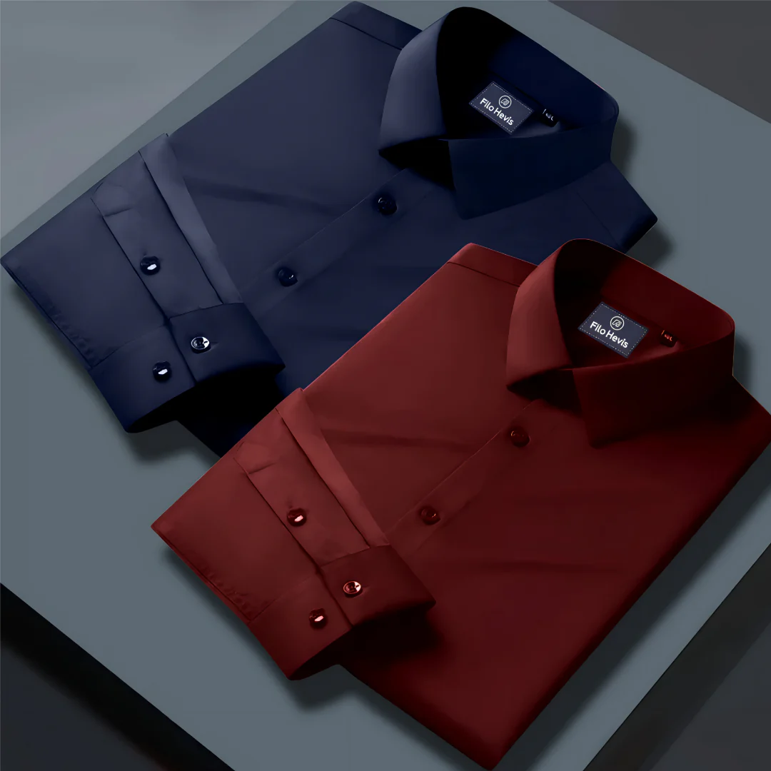 Combo of 2 Formal shirts Navy Blue & Maroon Colour