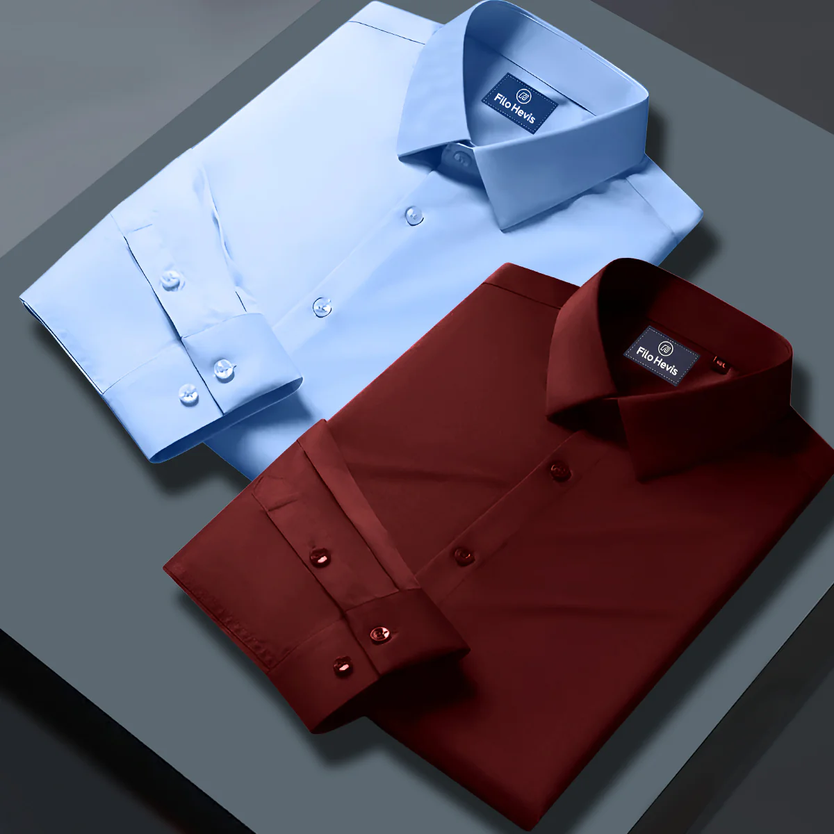 Combo of 2 Formal shirts Sky Blue & Maroon Colour