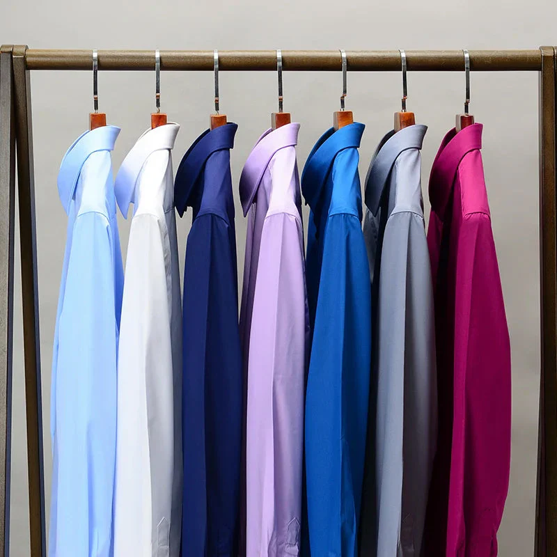 Combo of 2 Men's Satin Lycra formal Full Sleeve Shirt White & Maroon - Image 3