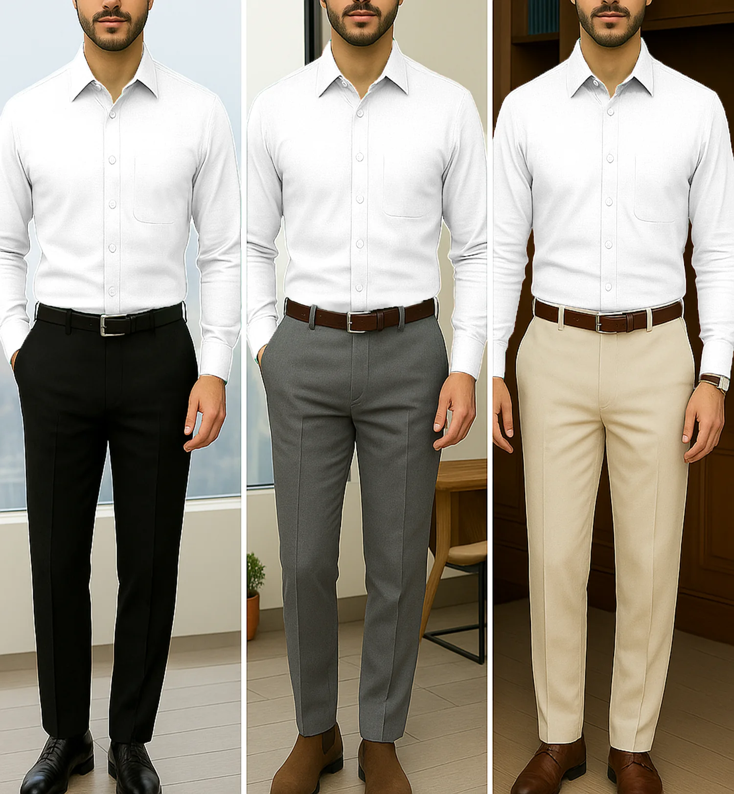 Filafil Fabric Regular Fit Single Pocket Formal Shirt Full Sleeve -White - Image 4