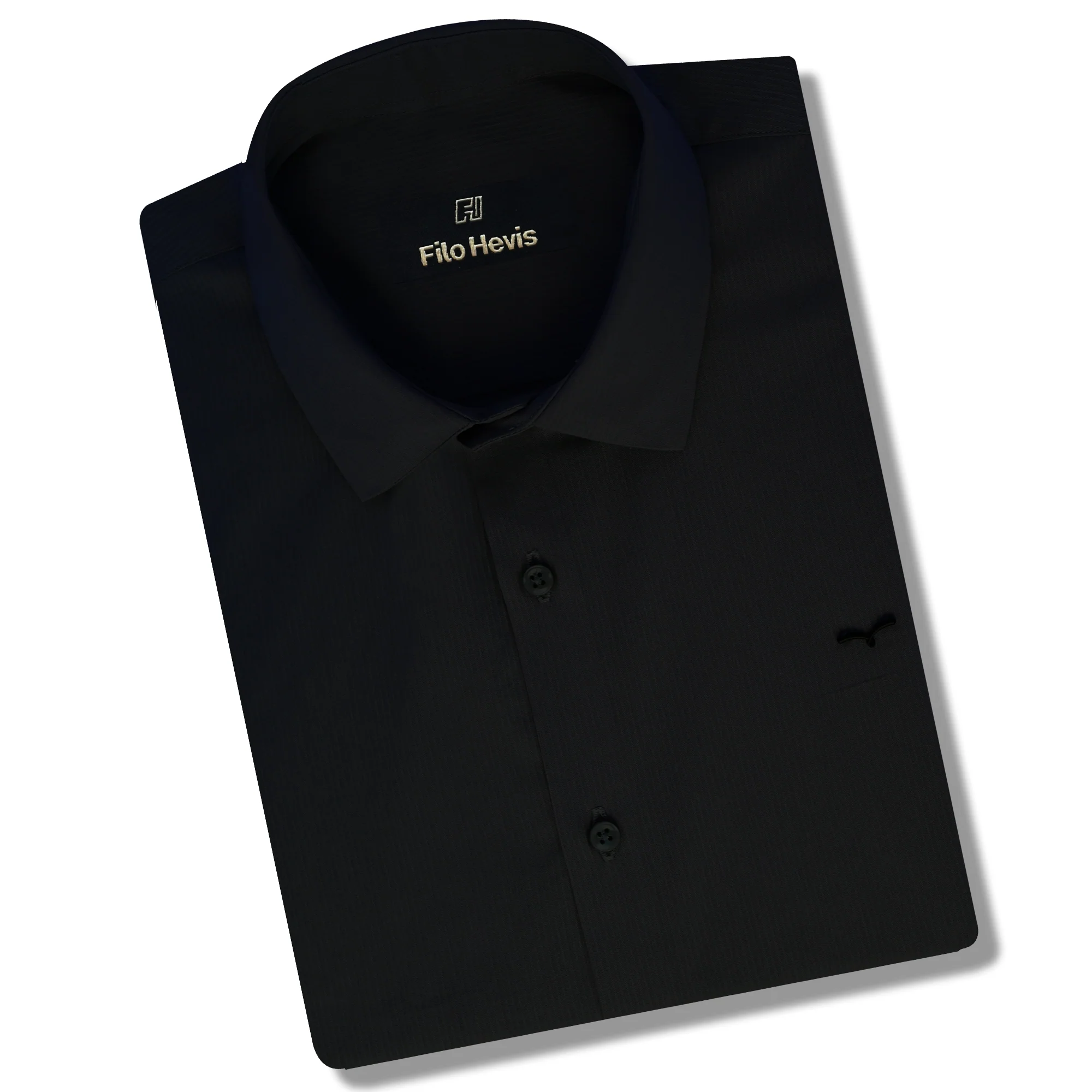 Premium SELF STRIPED SHIRTS FOR MEN - Textured Formal Shirts Collection | Professional Office Wear-Black