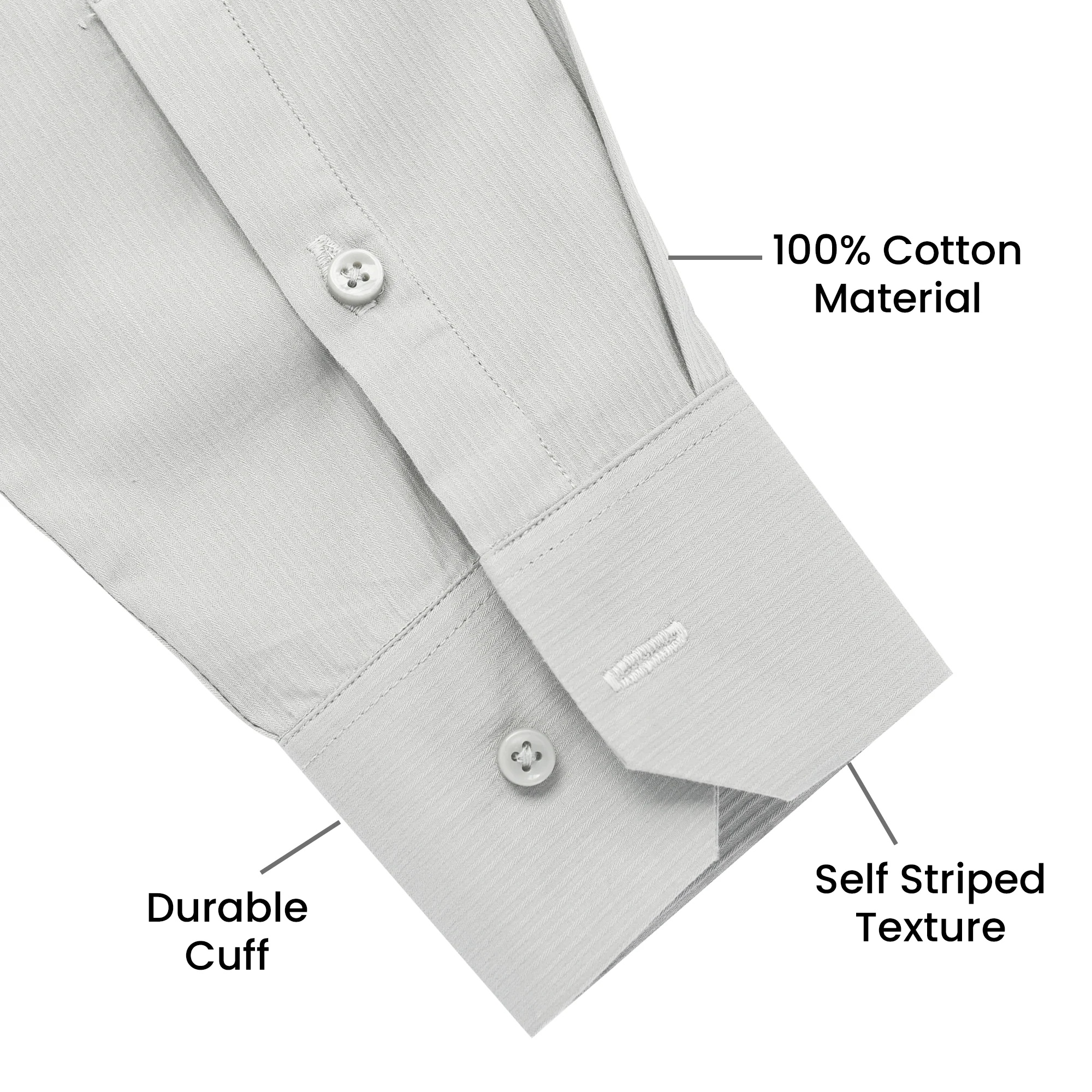 Premium SELF STRIPED SHIRTS FOR MEN - Textured Formal Shirts Collection | Professional Office Wear-White - Image 3
