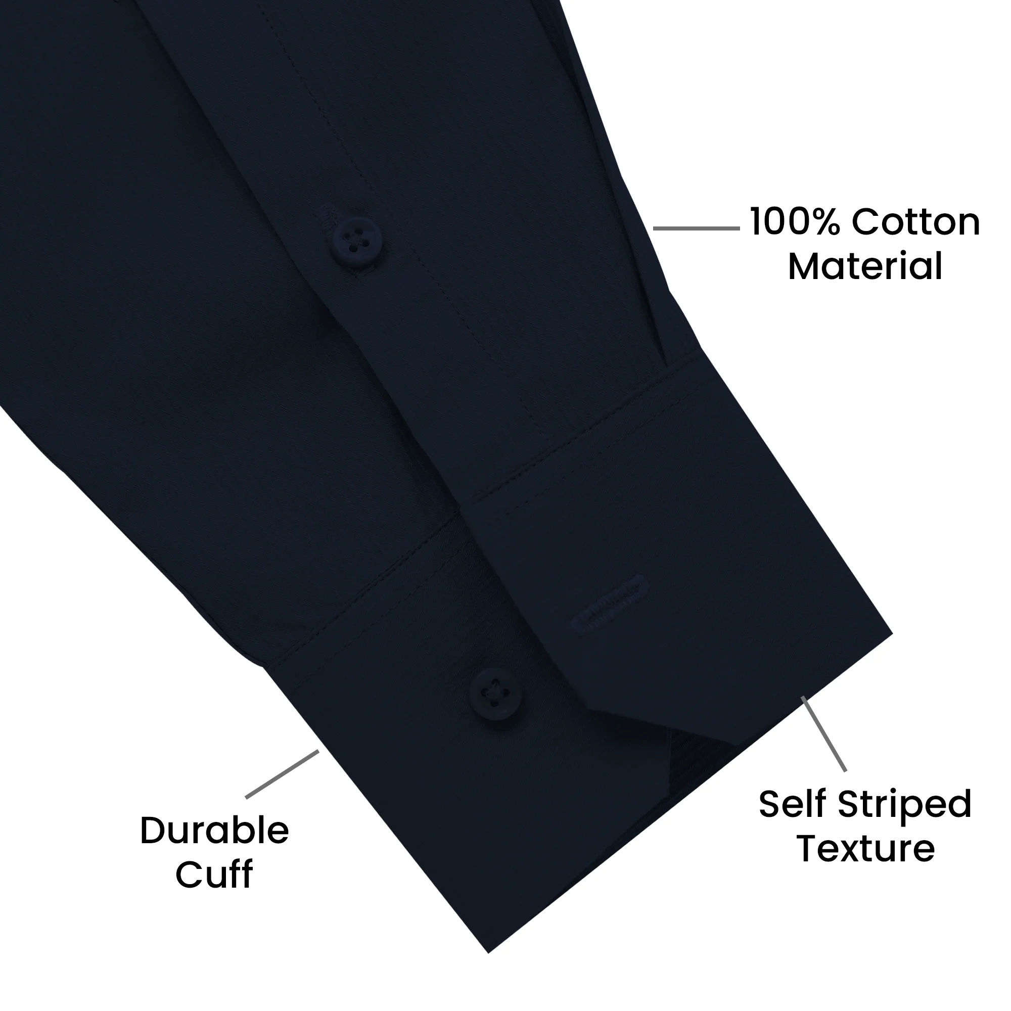 Premium SELF STRIPED SHIRTS FOR MEN - Textured Formal Shirts Collection | Professional Office Wear-Navy Blue - Image 3