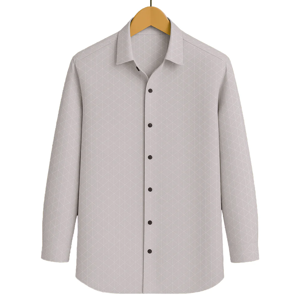 PRINTED SHIRTS | FORMAL & CASUAL SHIRTS FOR MEN | FILO HEVIS GEOMETRIC PRINTS SHIRT COLLECTION-BEIGE