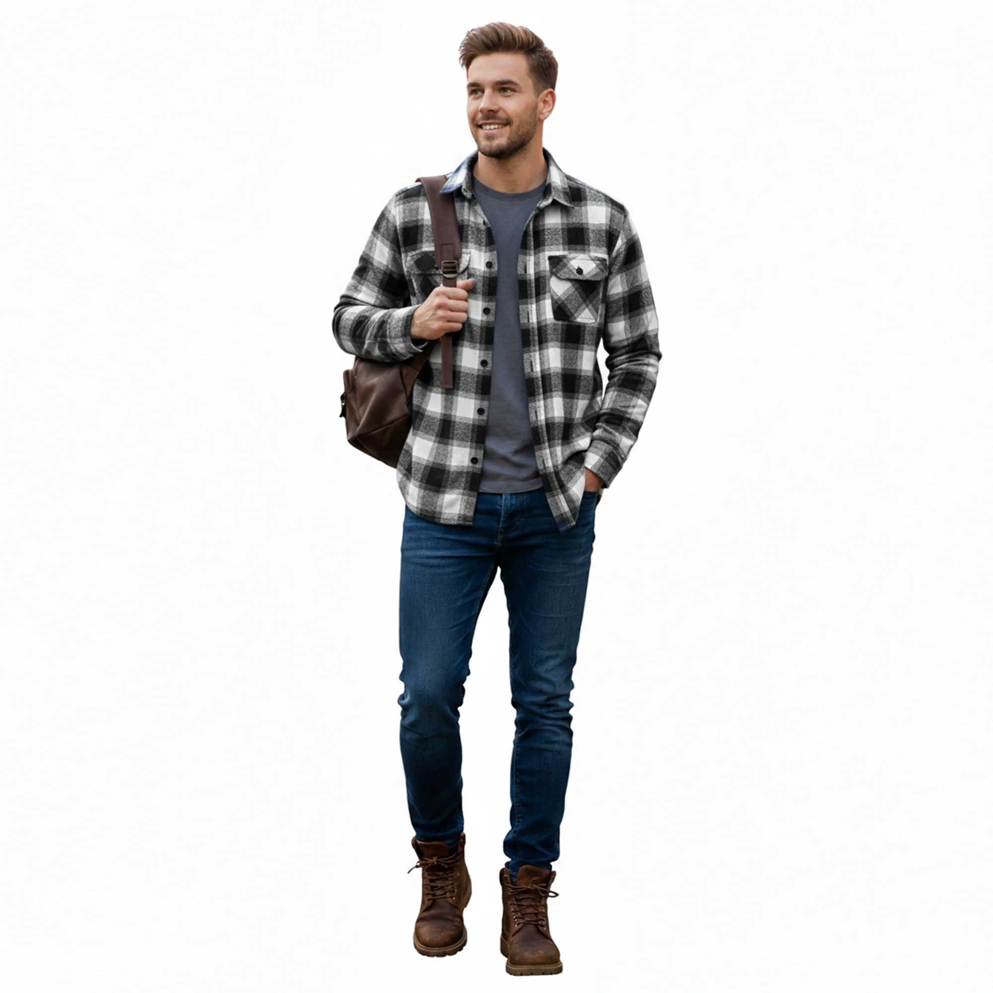 Men’s Black Winter Check Shirt | Full Sleeves - Image 3