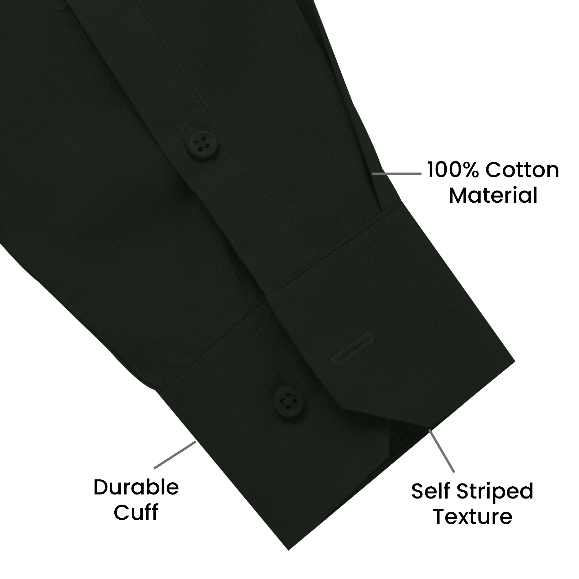 Premium SELF STRIPED SHIRTS FOR MEN - Textured Formal Shirts Collection | Professional Office Wear-DARK GREEN - Image 3