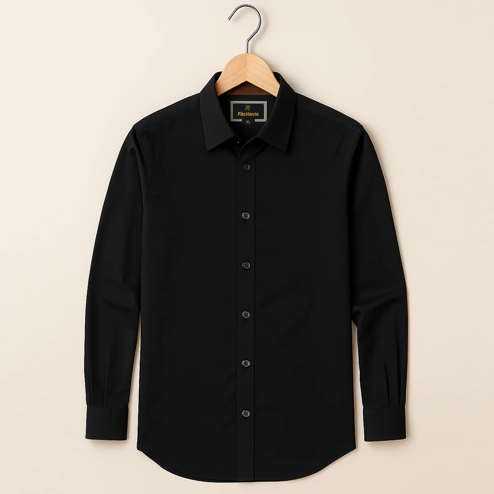 Men’s Contrast Collar & Cuff Formal Shirts | Signature Collection-Black - Image 3