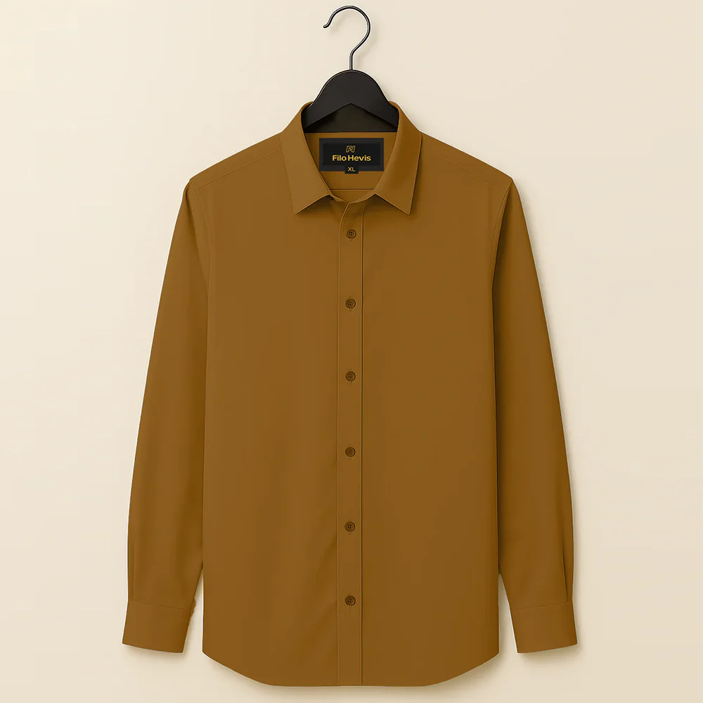 Men’s Contrast Collar & Cuff Formal Shirts | Signature Collection-Mustard-Yellow - Image 3