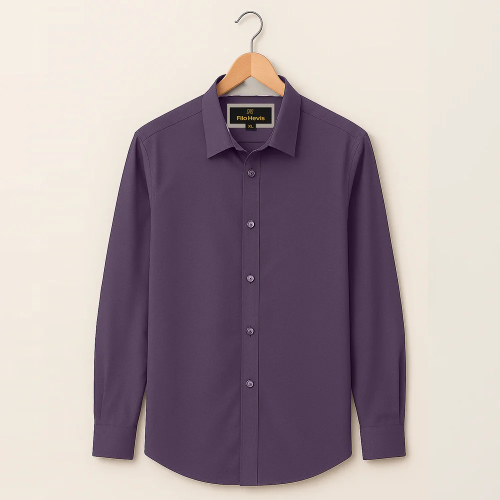 Men’s Contrast Collar & Cuff Formal Shirts | Signature Collection-Purple - Image 3