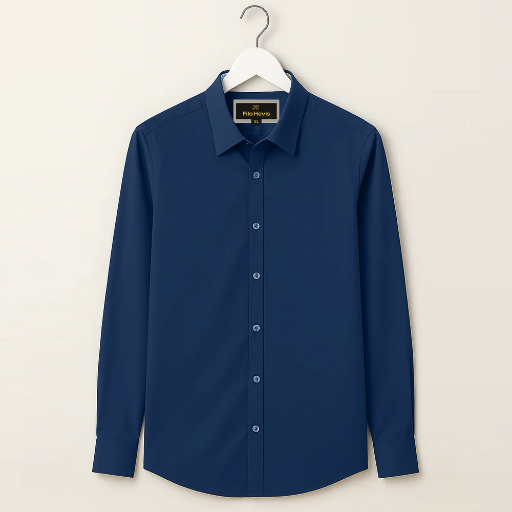 Men’s Contrast Collar & Cuff Formal Shirts | Signature Collection-Royal Blue - Image 3