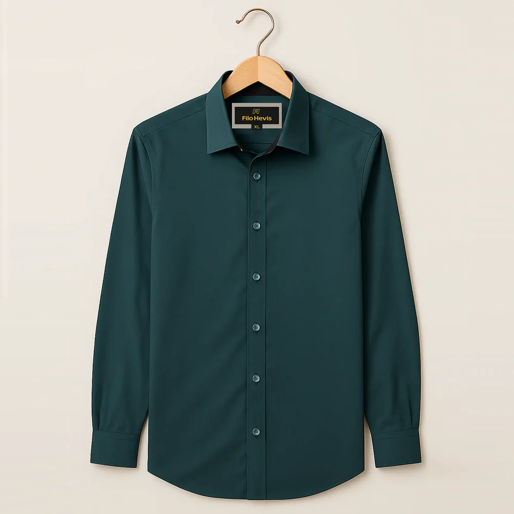 Men’s Contrast Collar & Cuff Formal Shirts | Signature Collection-Teal Green - Image 3