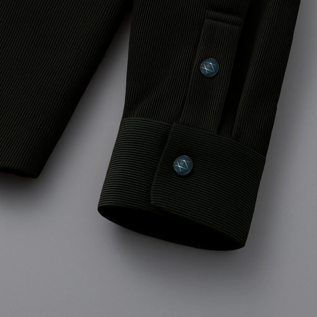 MEN’S CORDUROY SHIRT FOR WINTER STYLE | 21-WALES CORDUROY | DOUBLE POCKET | Olive Green - Image 3