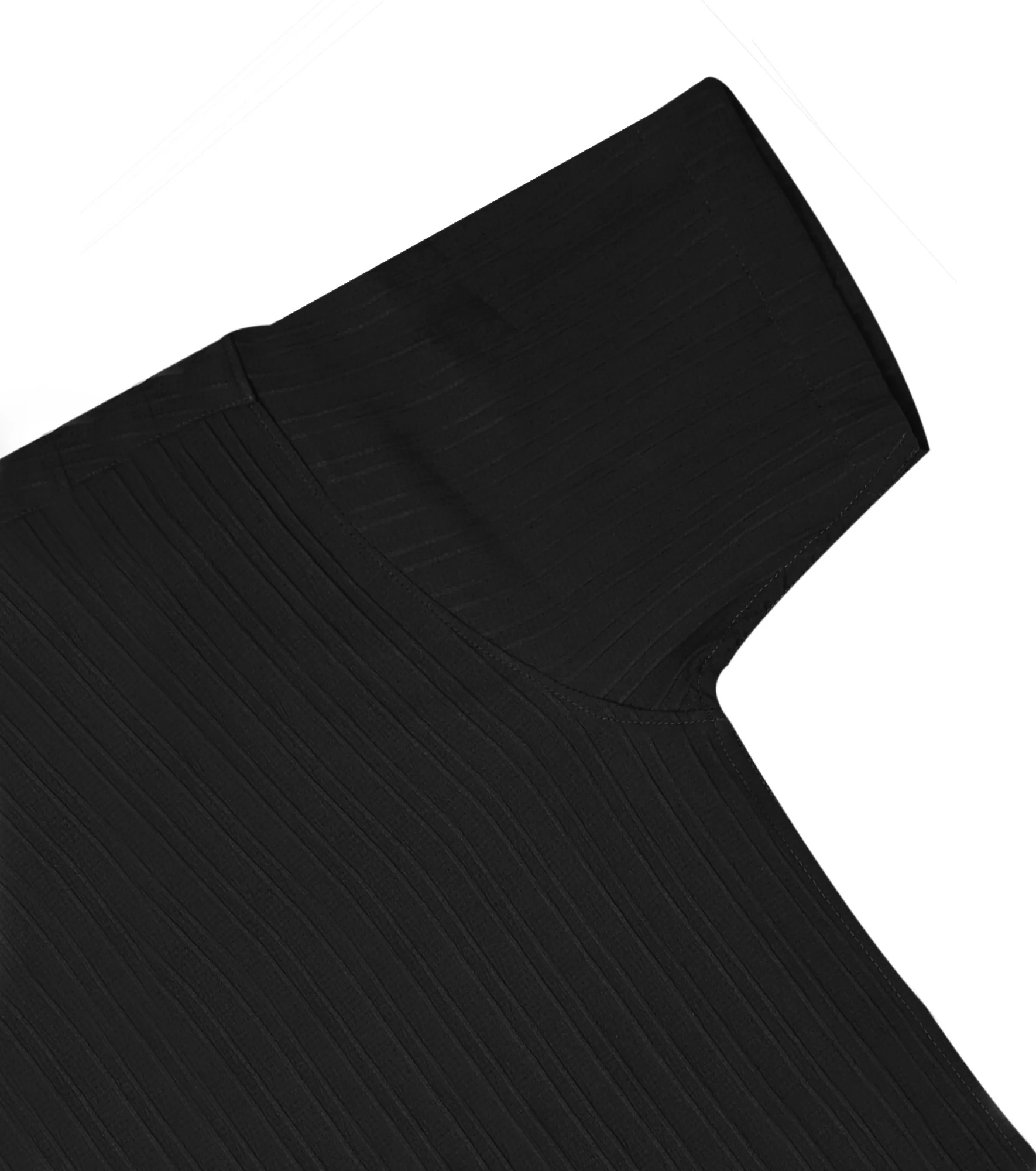 Men’s Textured Popcorn Half Sleeve Casual Shirt – Black - Image 4