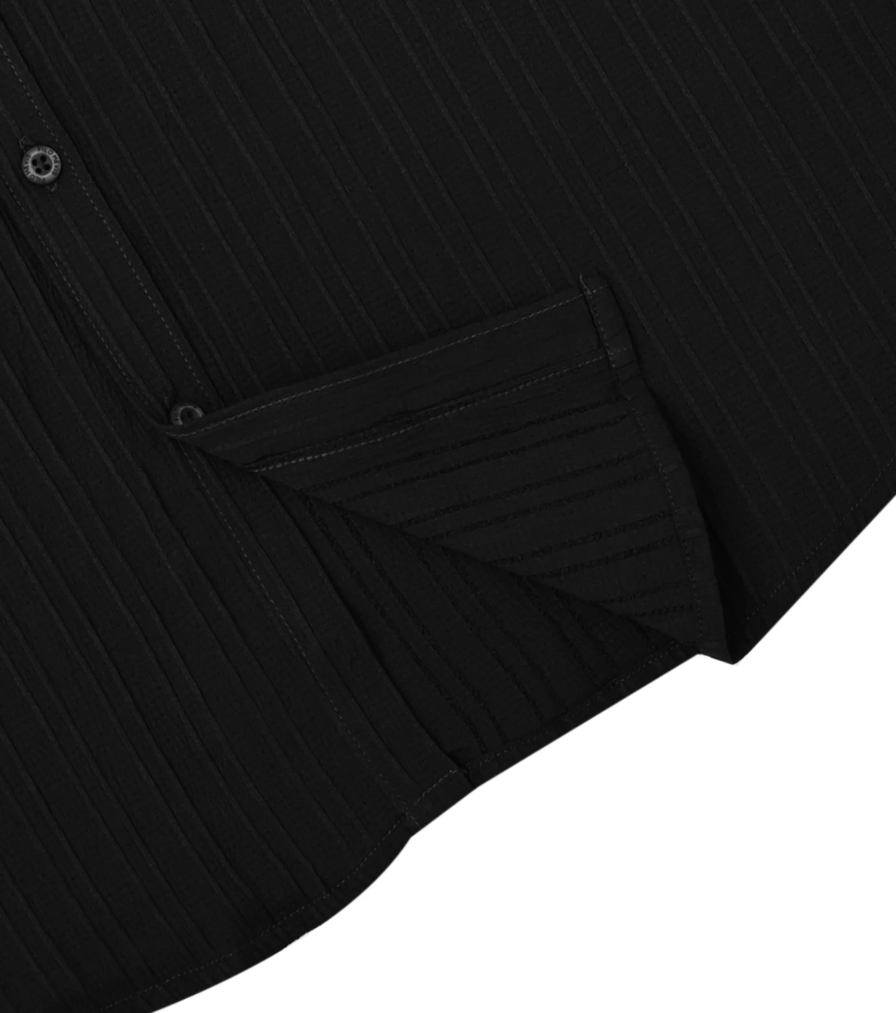 Men’s Textured Popcorn Half Sleeve Casual Shirt – Black - Image 5