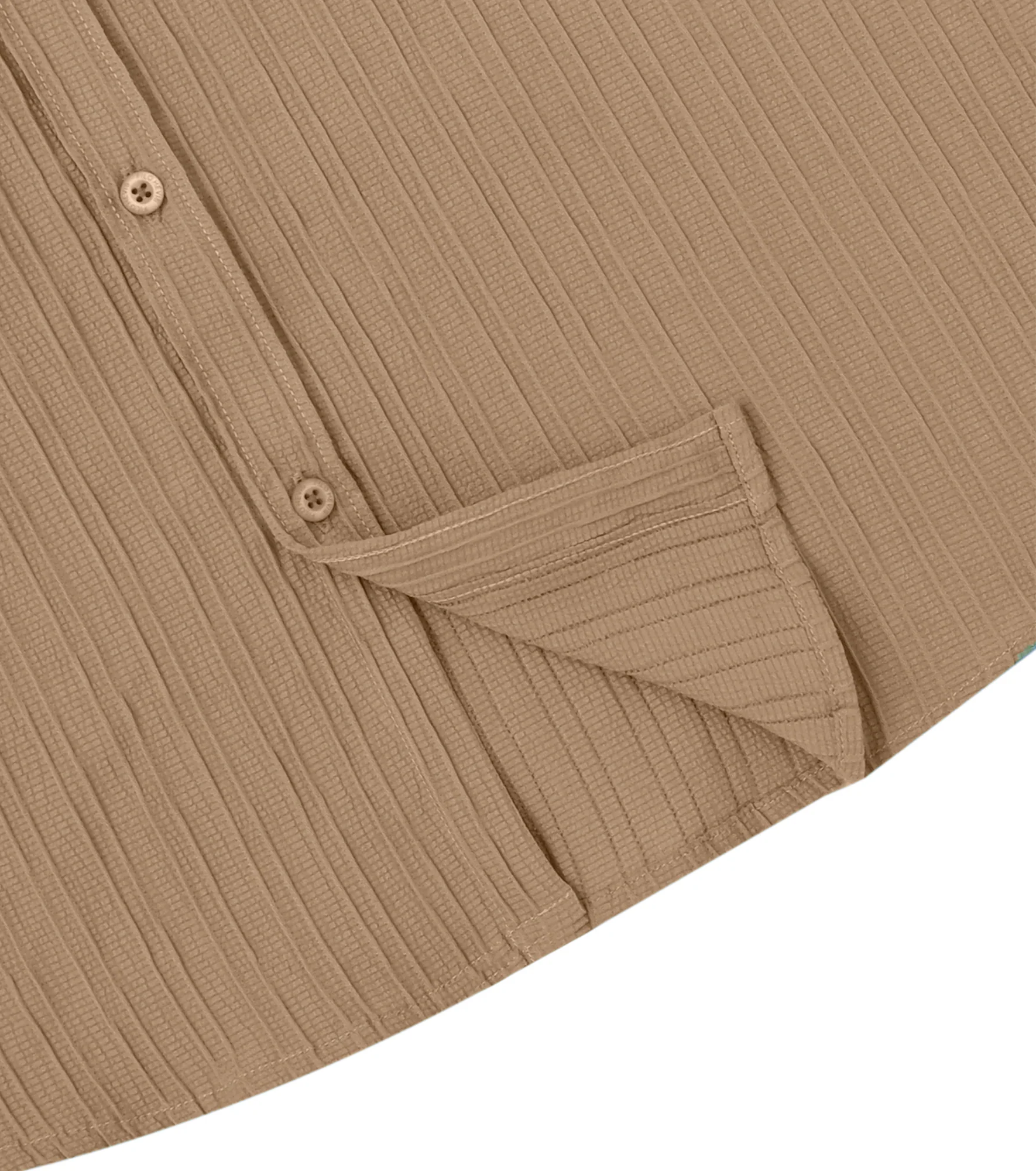 Men’s Textured Popcorn Half Sleeve Casual Shirt – Brown - Image 3