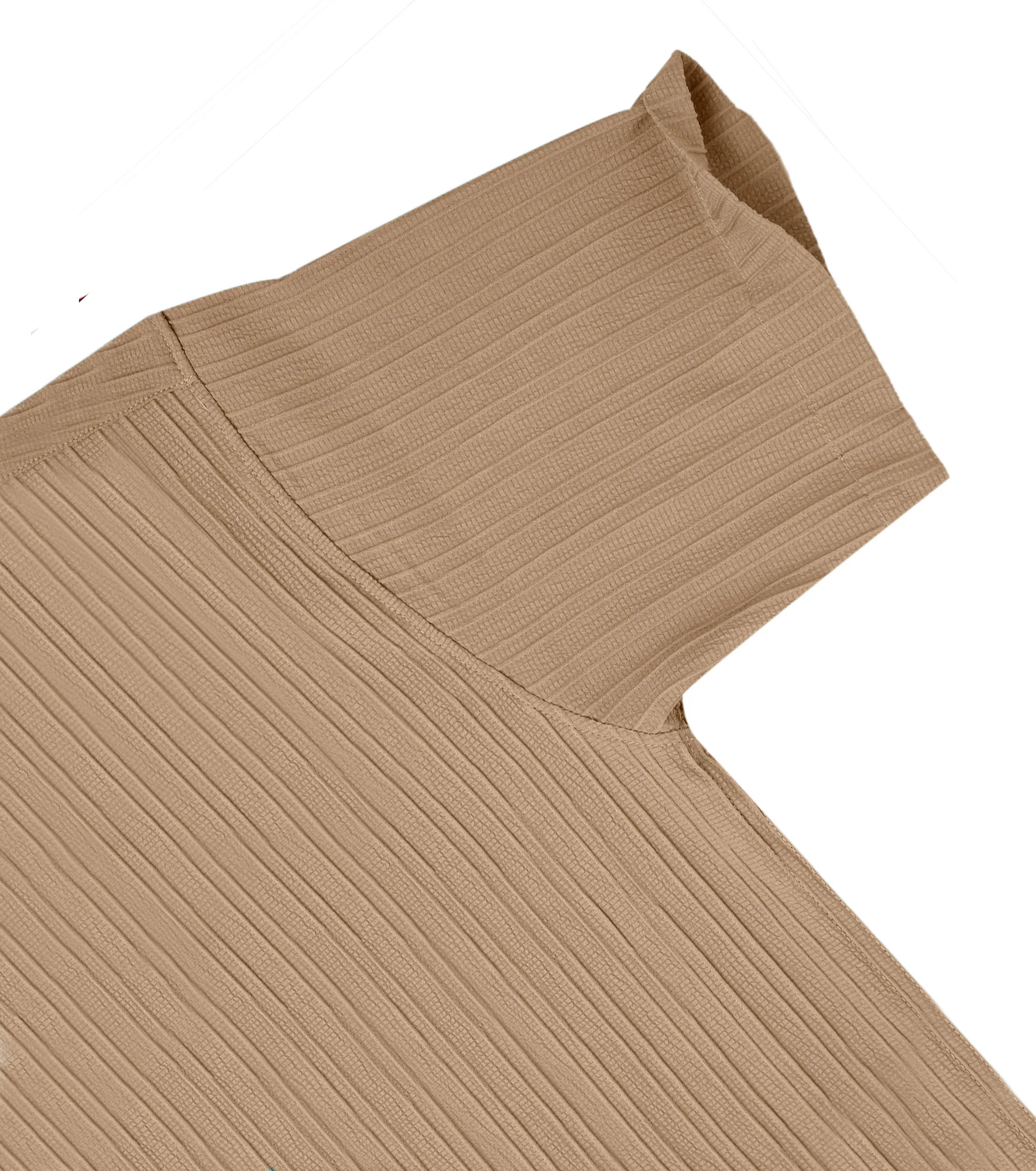 Men’s Textured Popcorn Half Sleeve Casual Shirt – Brown - Image 4