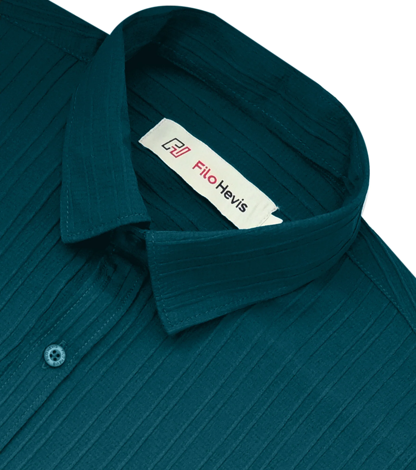 Men’s Textured Popcorn Half Sleeve Casual Shirt – Dark Green - Image 3