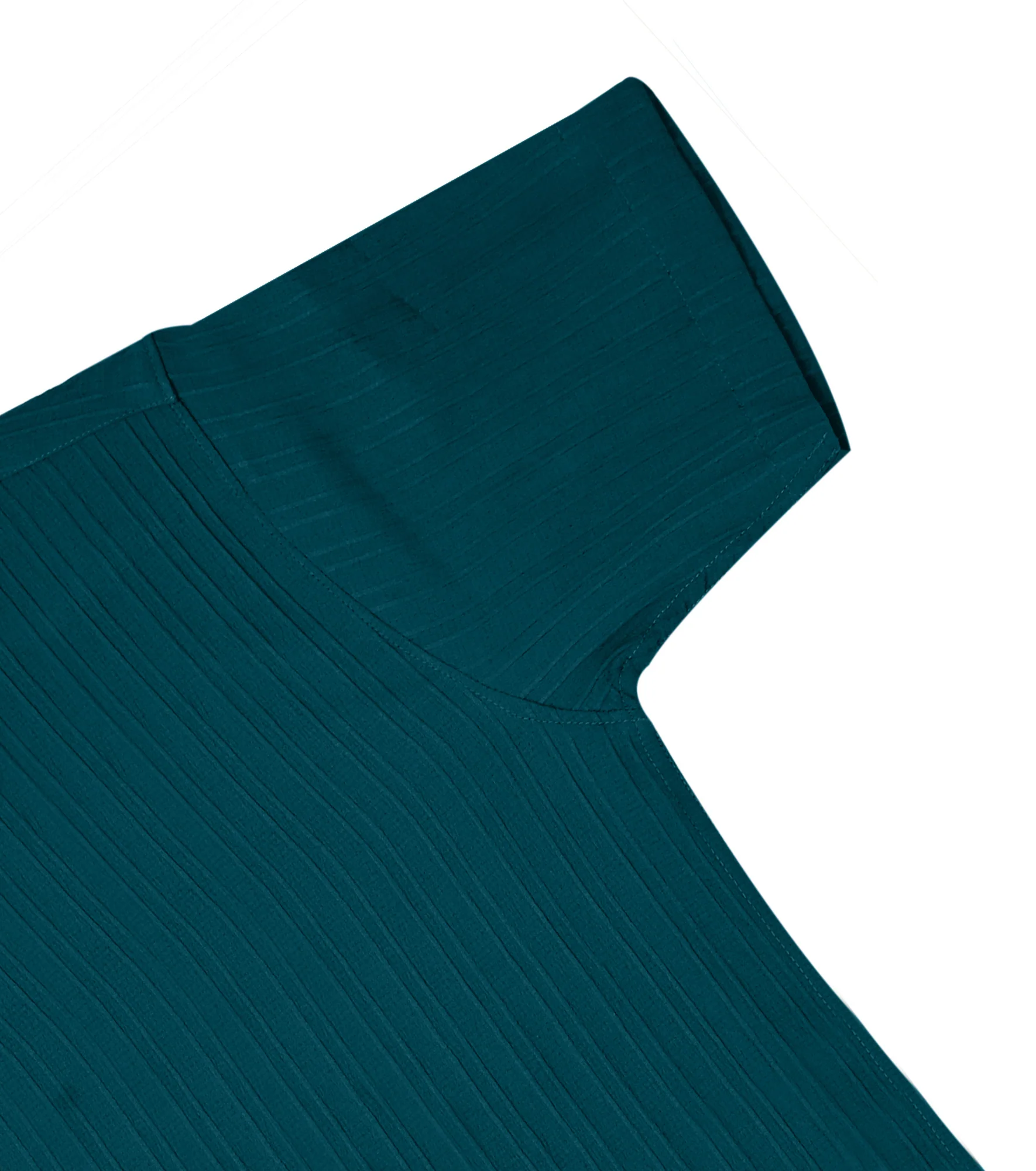 Men’s Textured Popcorn Half Sleeve Casual Shirt – Dark Green - Image 4
