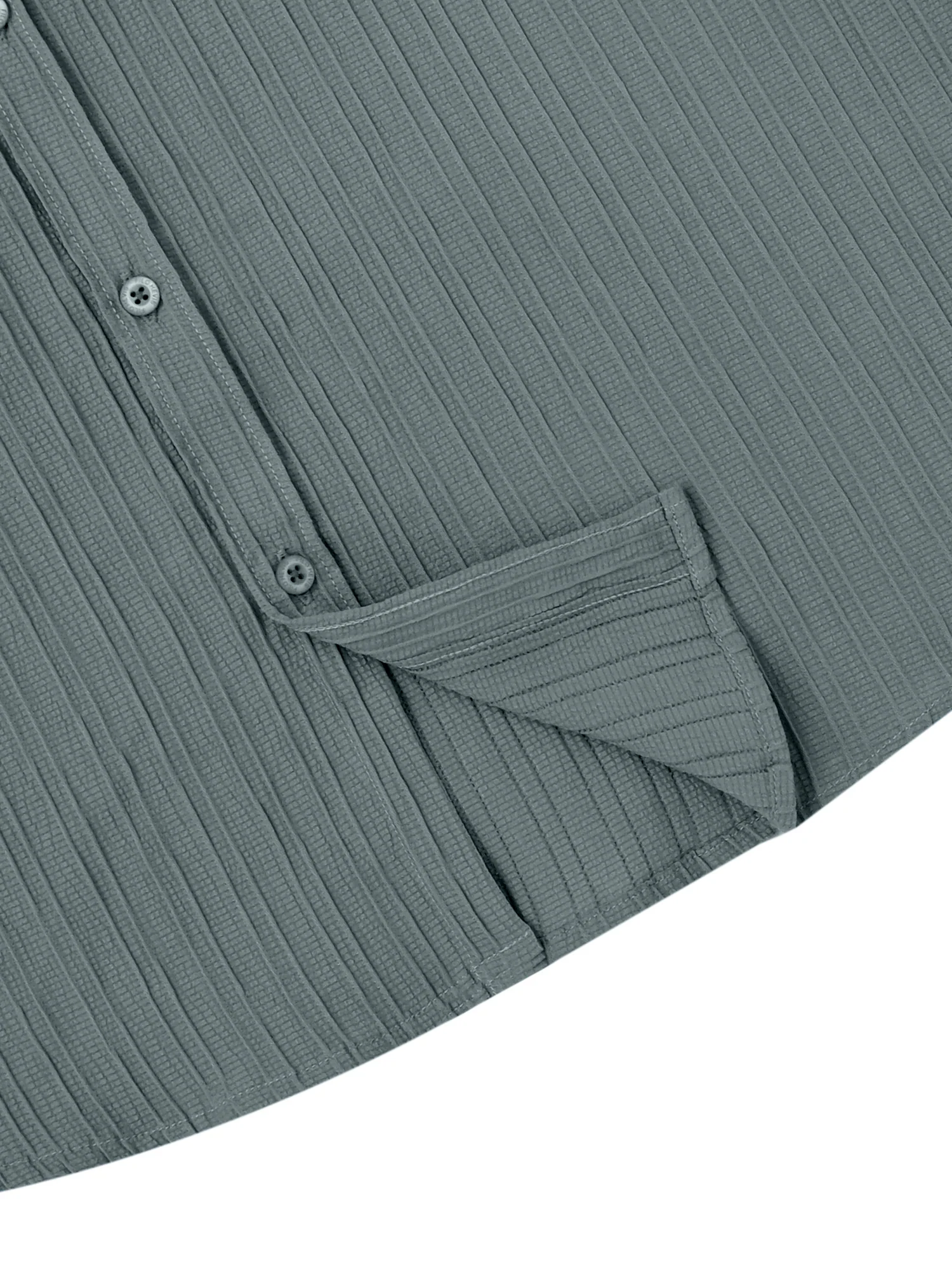 Men’s Textured Popcorn Half Sleeve Casual Shirt – Dark Grey - Image 3