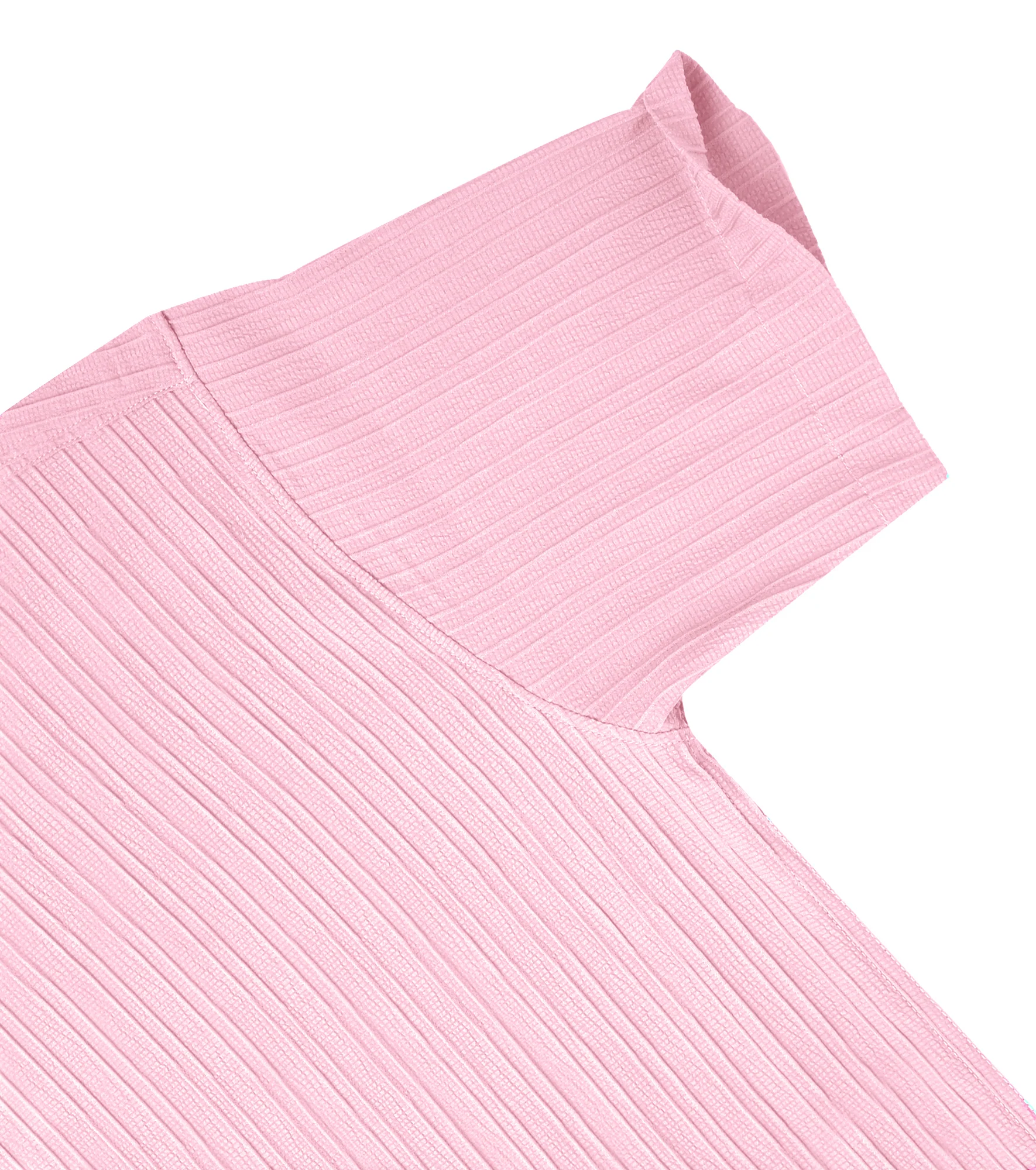 Men’s Textured Popcorn Half Sleeve Casual Shirt – Light Pink - Image 3