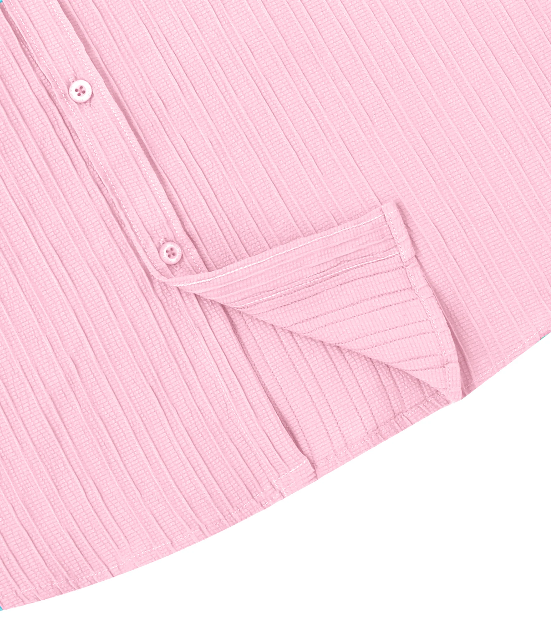 Men’s Textured Popcorn Half Sleeve Casual Shirt – Light Pink - Image 4