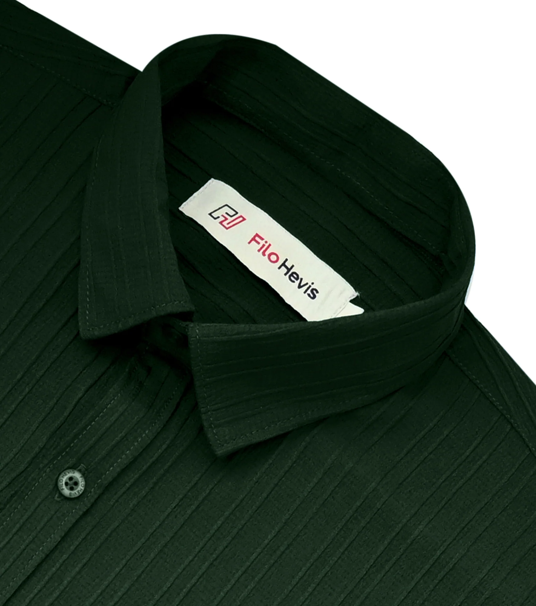 Men’s Textured Popcorn Half Sleeve Casual Shirt – Mehandi Olive - Image 3