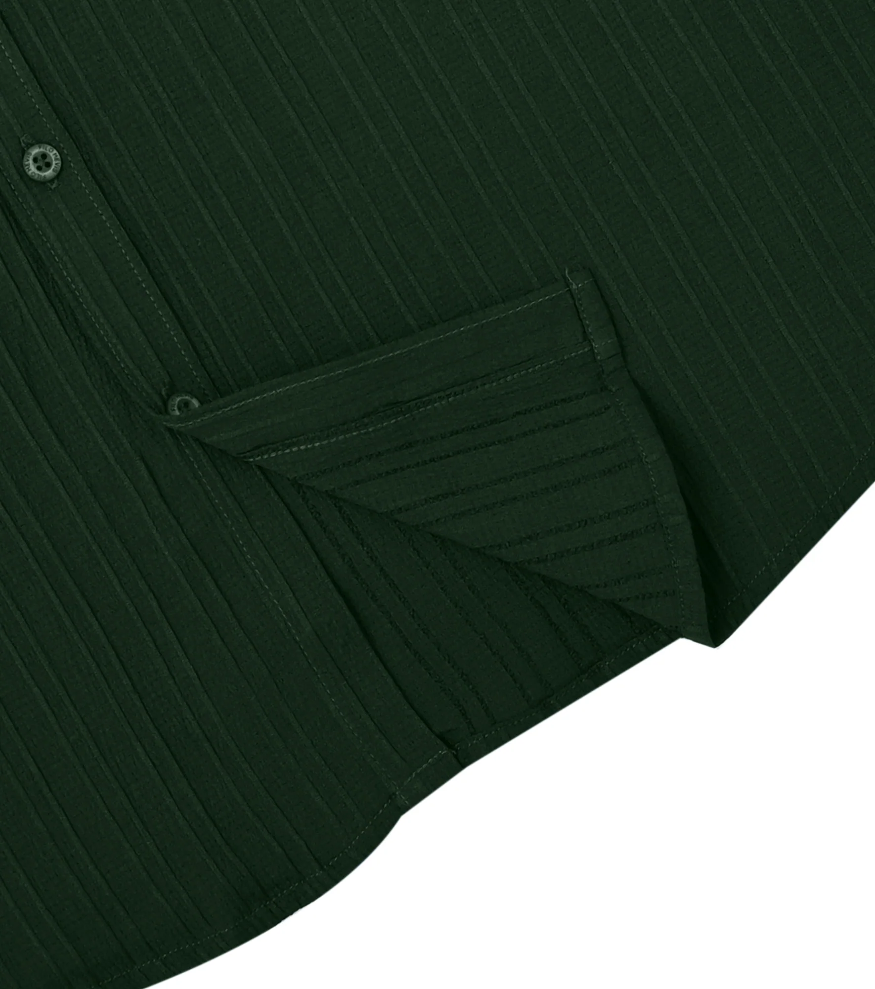 Men’s Textured Popcorn Half Sleeve Casual Shirt – Mehandi Olive - Image 4