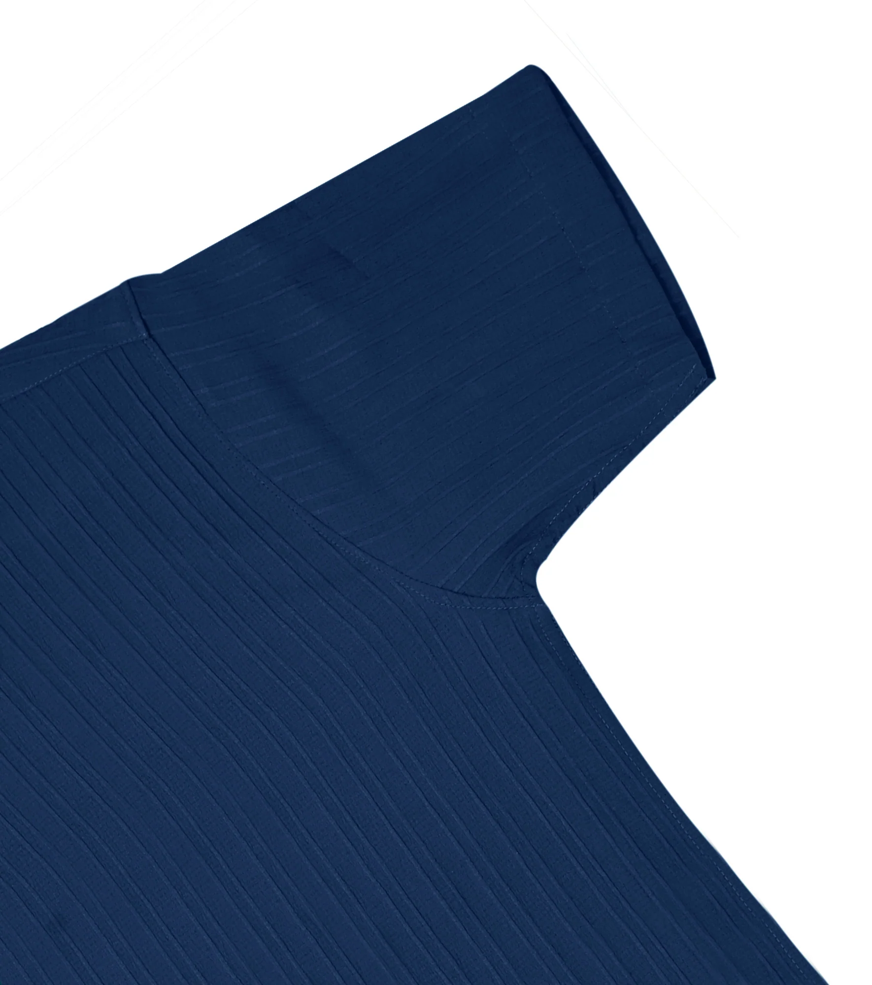 Men’s Textured Popcorn Half Sleeve Casual Shirt – Navy Blue - Image 4