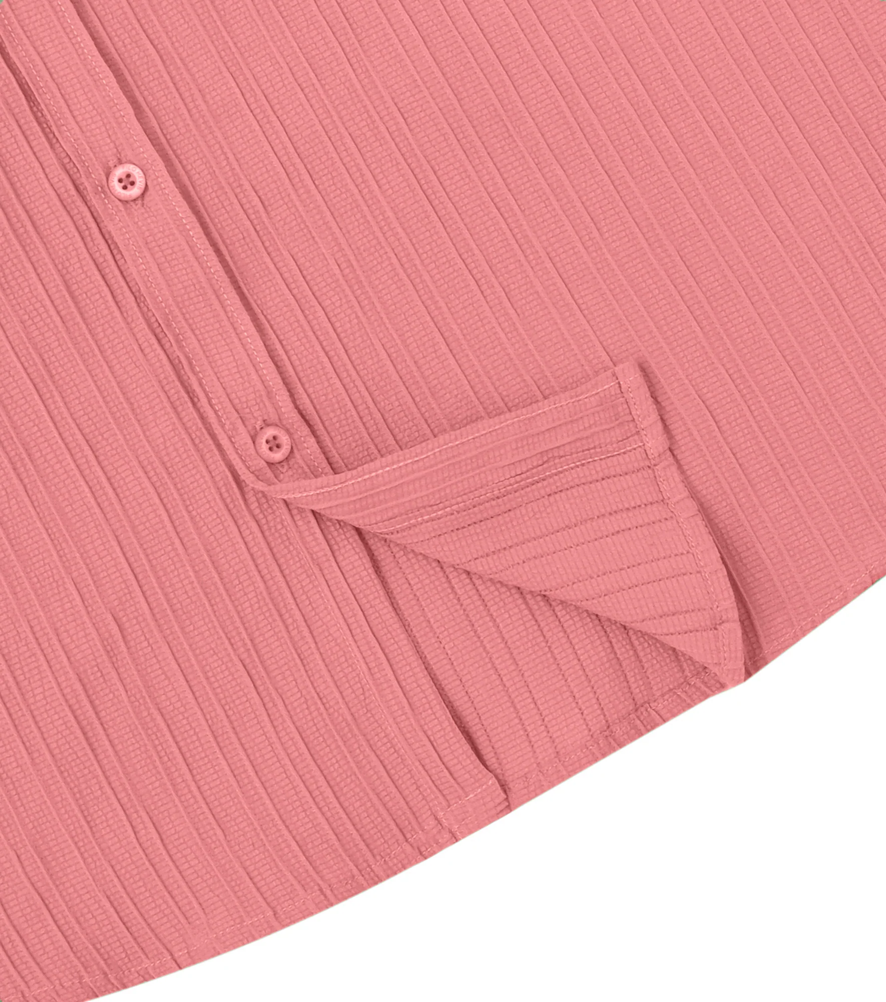 Men’s Textured Popcorn Half Sleeve Casual Shirt – Peach - Image 4