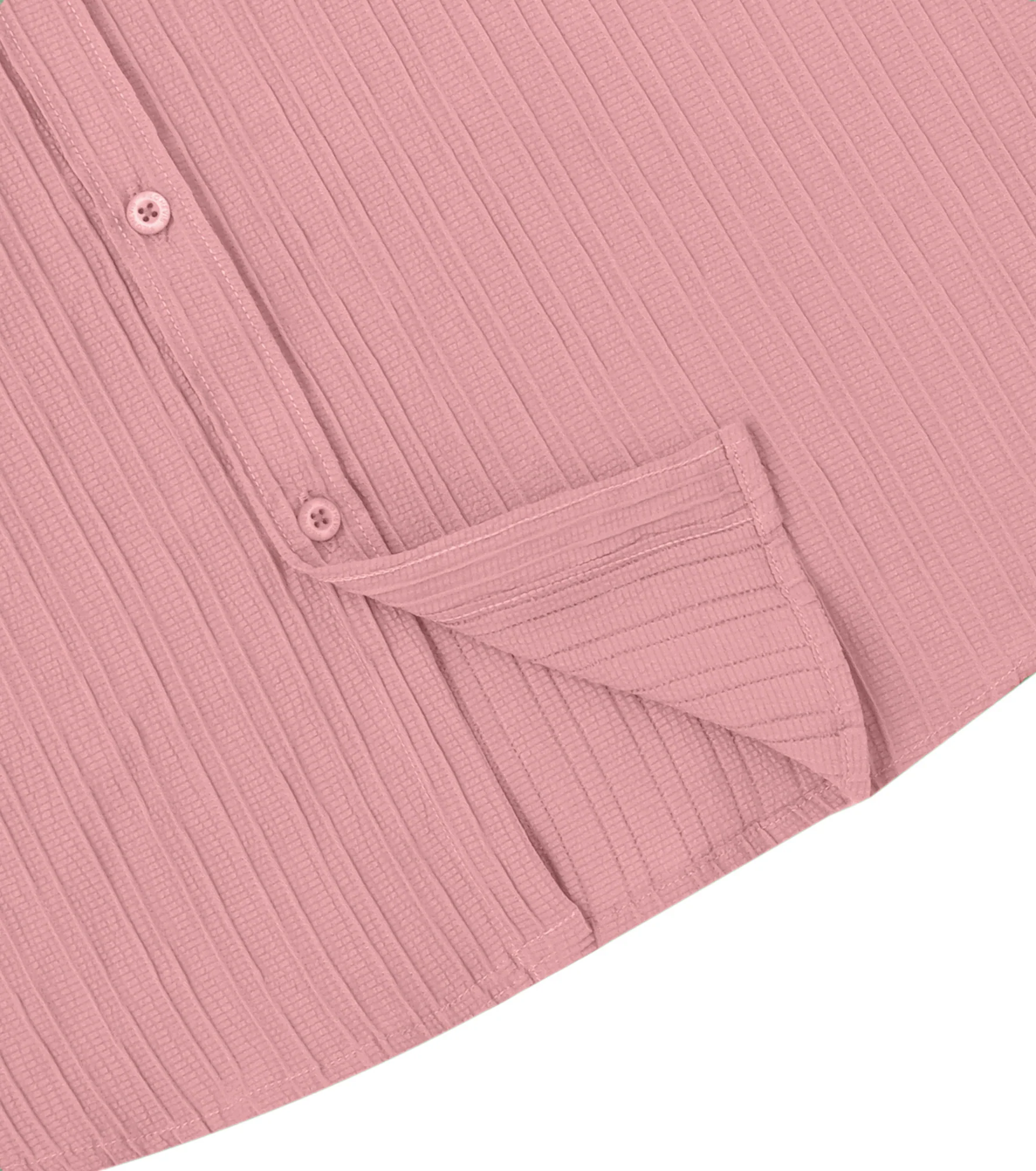 Men’s Textured Popcorn Half Sleeve Casual Shirt – Pink - Image 4