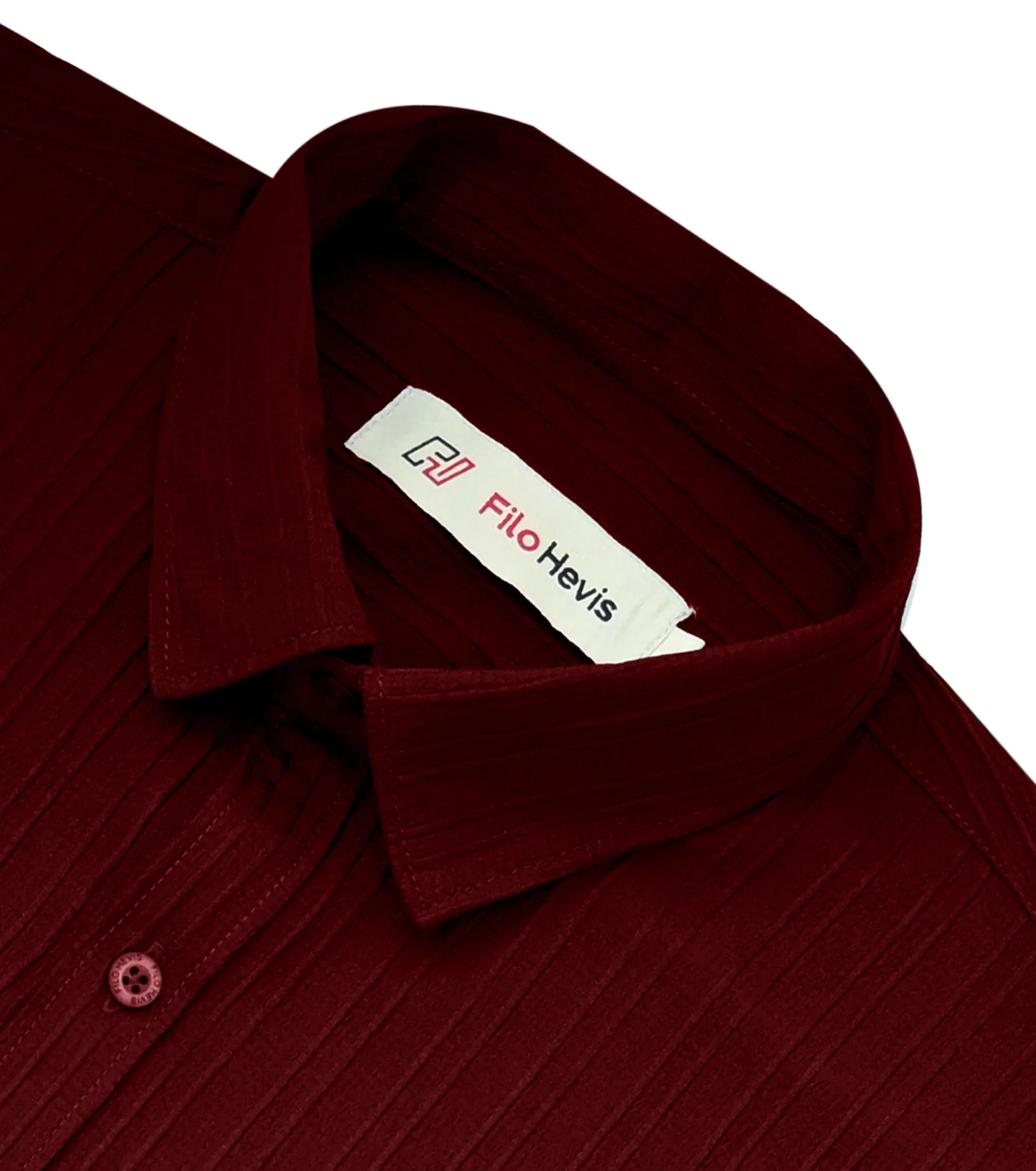 Men’s Textured Popcorn Half Sleeve Casual Shirt – Red - Image 3