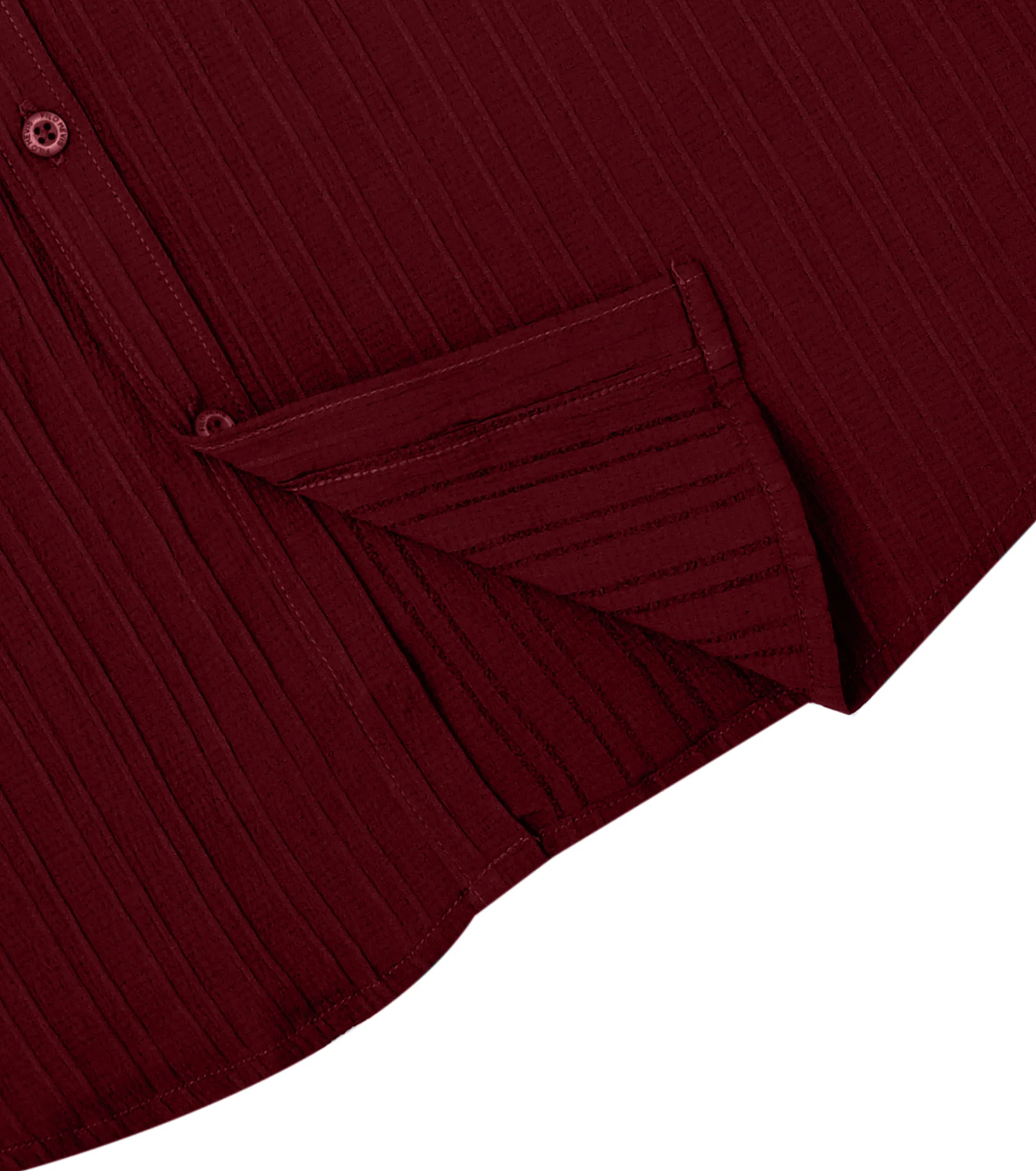 Men’s Textured Popcorn Half Sleeve Casual Shirt – Red - Image 4