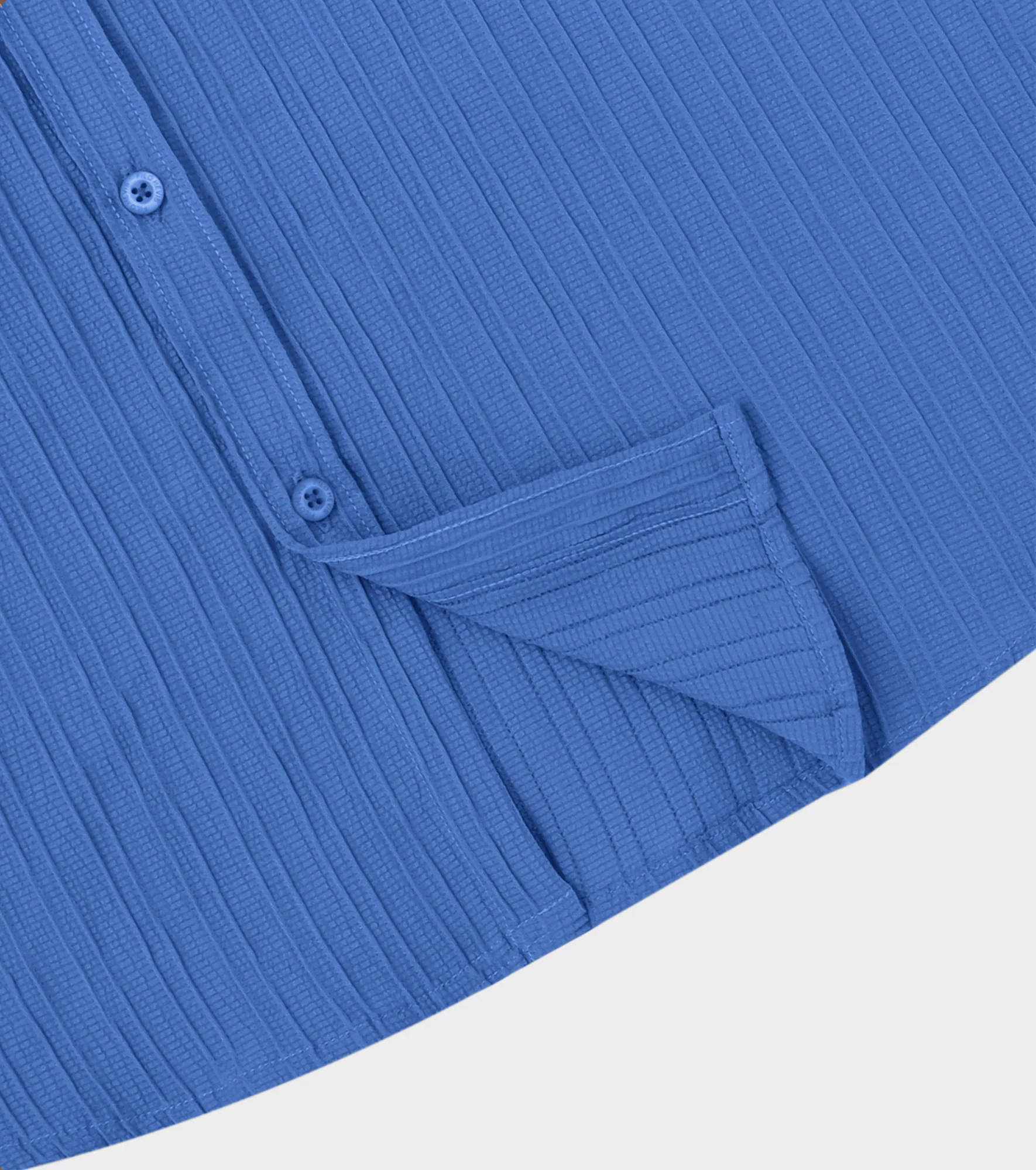 Men’s Textured Popcorn Half Sleeve Casual Shirt – Royal Blue - Image 4