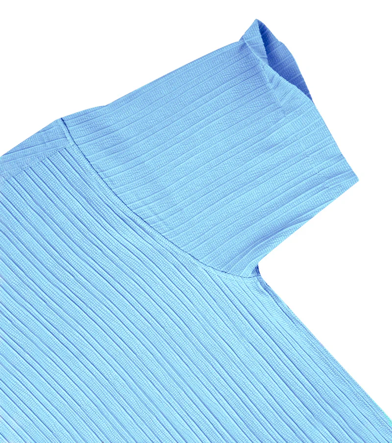 Men’s Textured Popcorn Half Sleeve Casual Shirt – Sky - Image 3