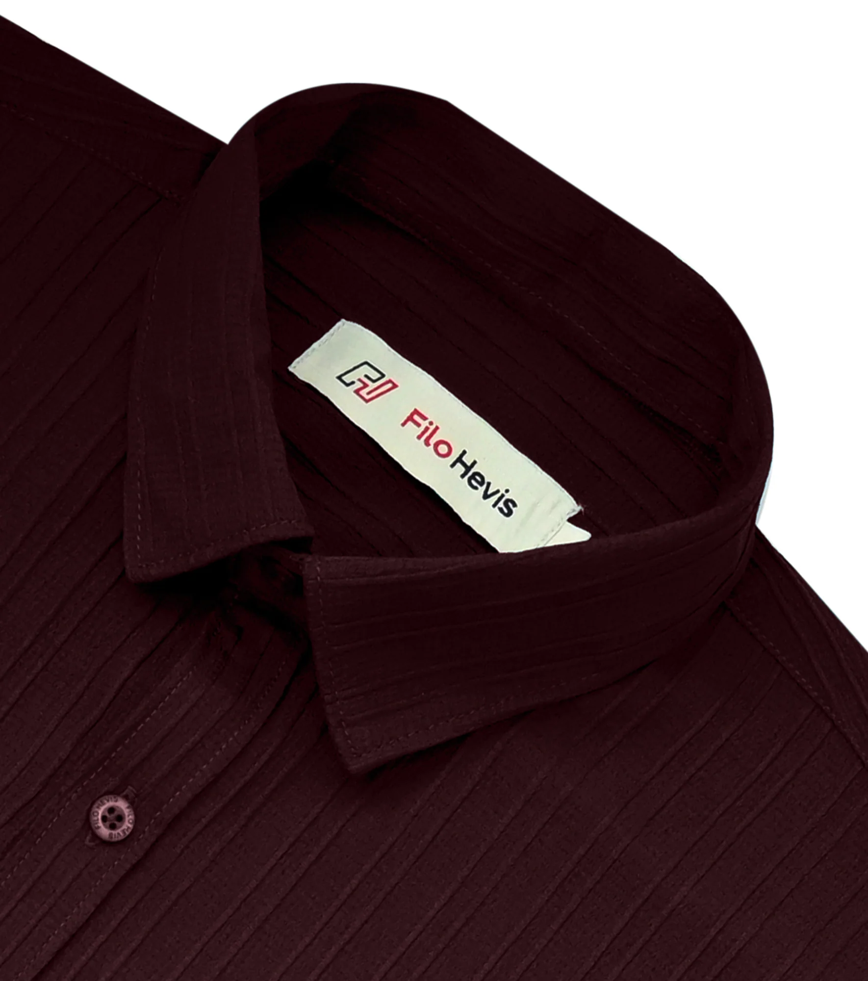 Men’s Textured Popcorn Half Sleeve Casual Shirt – Wine - Image 3