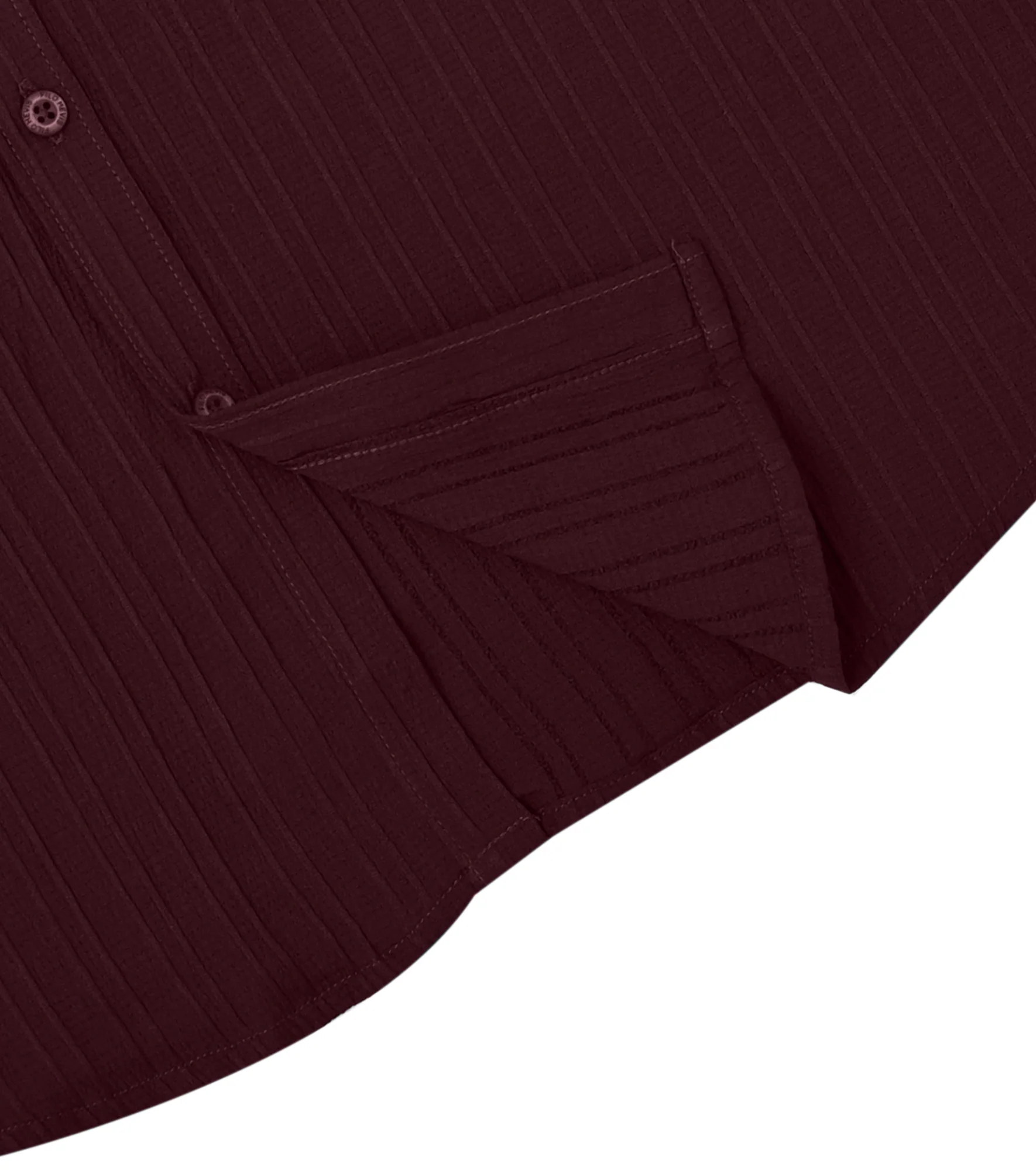 Men’s Textured Popcorn Half Sleeve Casual Shirt – Wine - Image 4