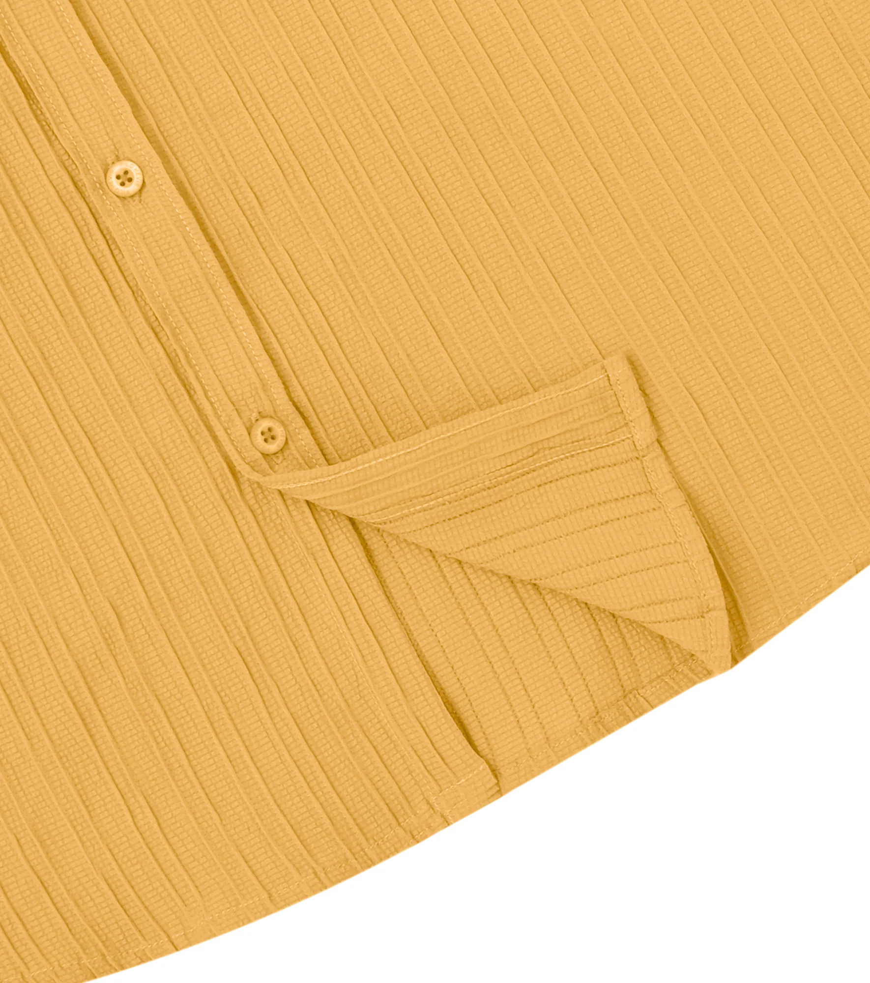 Men’s Textured Popcorn Half Sleeve Casual Shirt – Yellow - Image 4