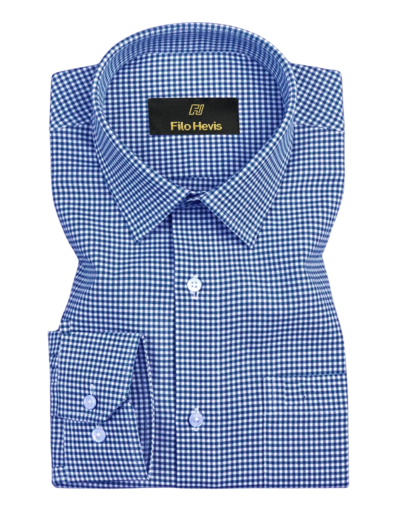 Men's Cotton Check Shirt-Royal Blue, Regular Fit, All-Day Comfort - Image 3