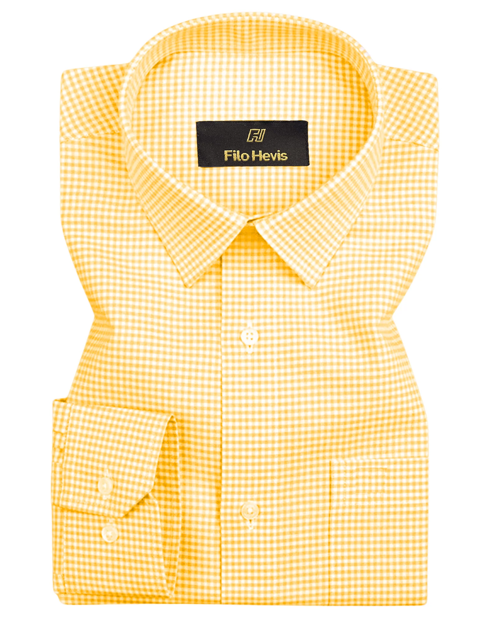 Men's Cotton Check Shirt-Yellow, Regular Fit, All-Day Comfort - Image 3