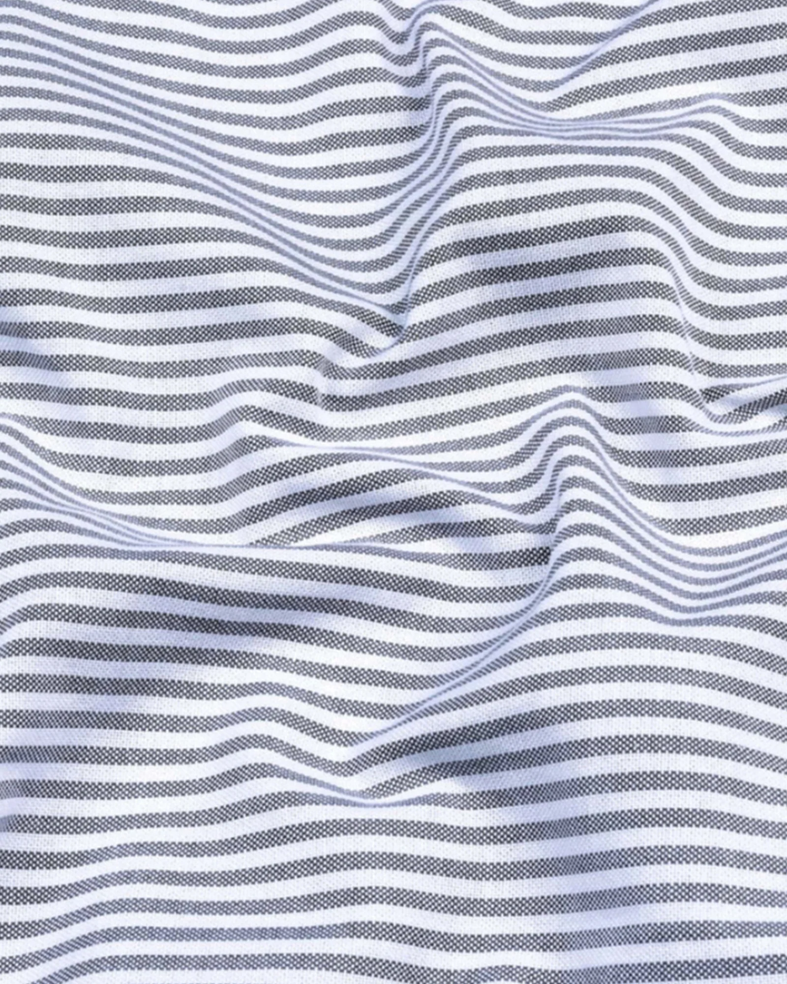 Men's Cotton Stripe Single Pocket Shirt-Grey, Regular Fit, All-Day Comfort - Image 3