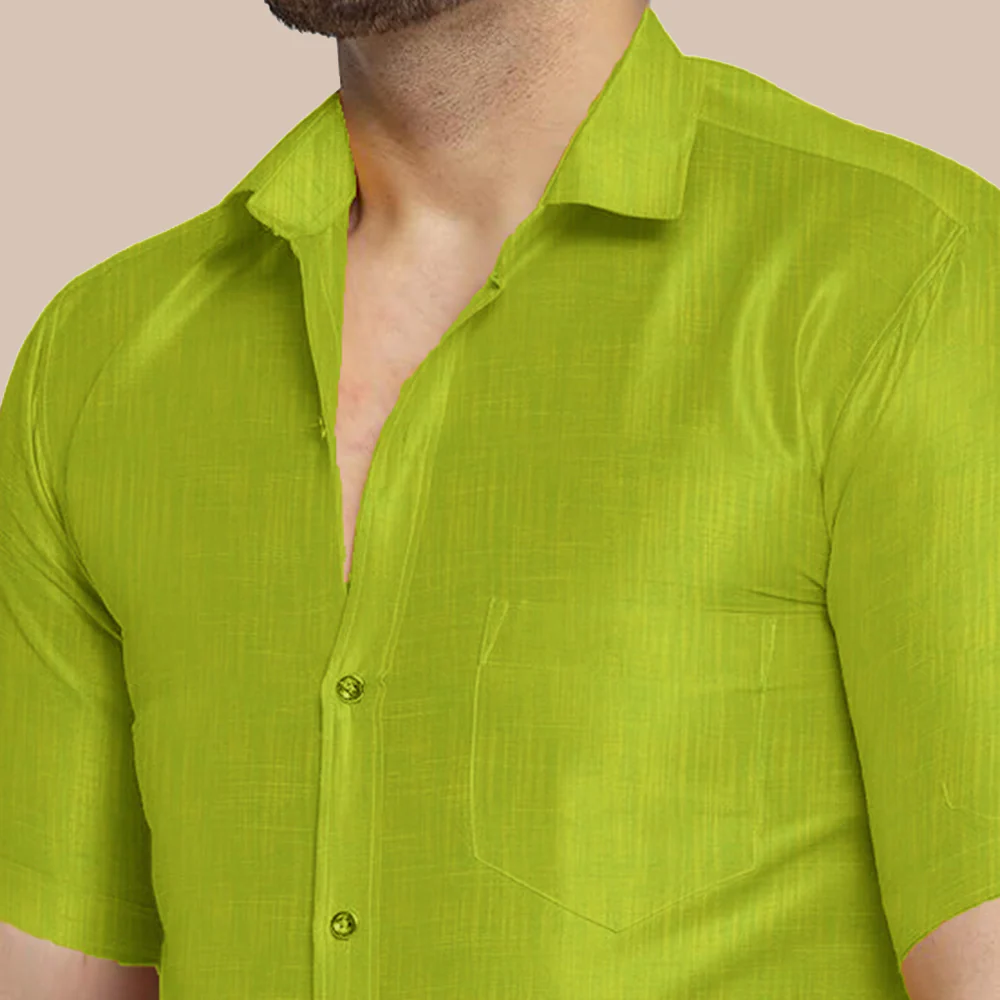 Premium Ethnic Shirts for Men | Traditional South Indian Lungi Shirts (Green) - Image 4