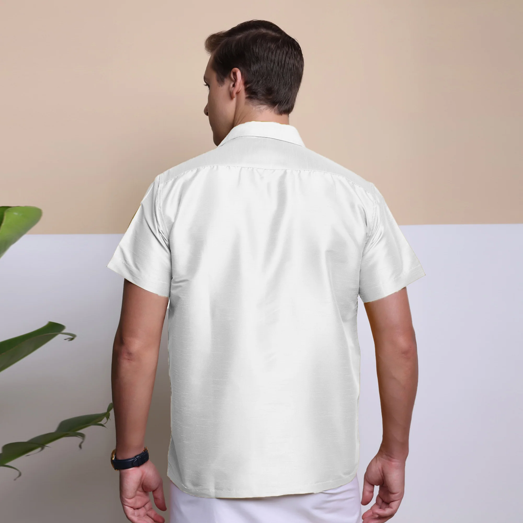 Premium Ethnic Shirts for Men | Traditional South Indian Lungi Shirts (White) - Image 4