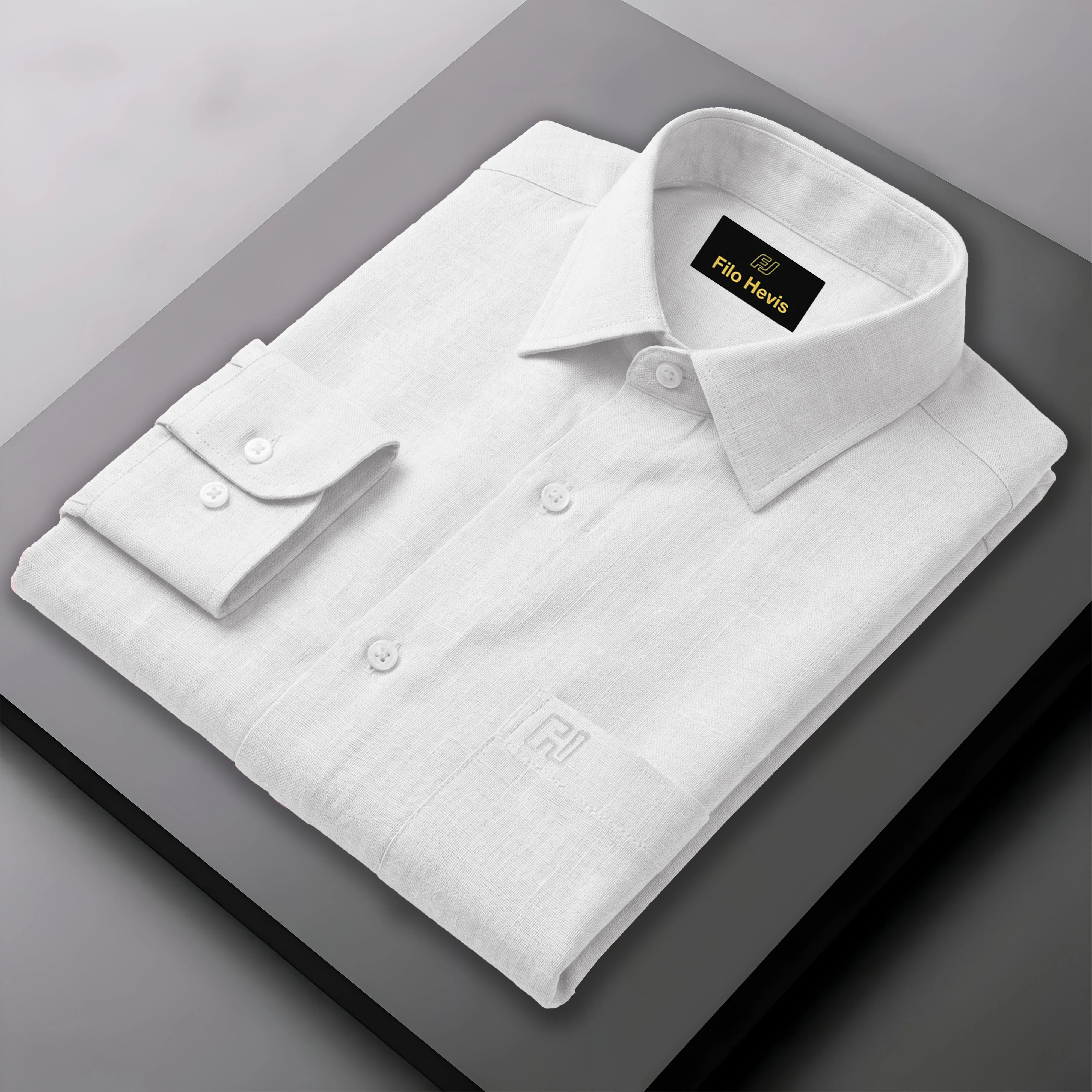 FINE LINEN SHIRTS FOR MEN (Full Sleeves)-White - Image 3